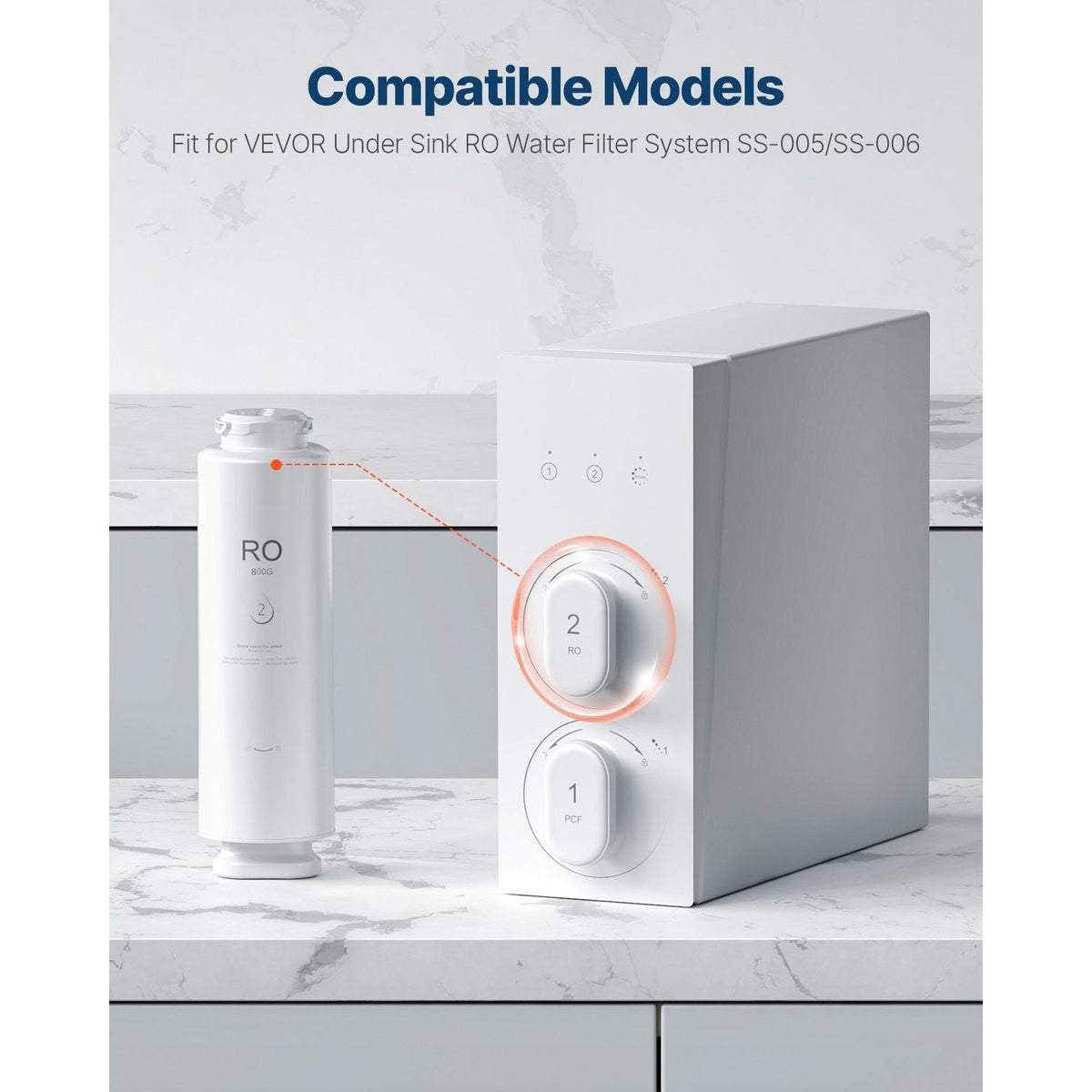 Reverse Osmosis System, 800 GPD 11-stage Reverse Osmosis Water Filter Replacement, RO Filter Cartridge for 24 Months, Reduces Lead & Chlorine, Compatible with SS-005 Under Sink Water Filter