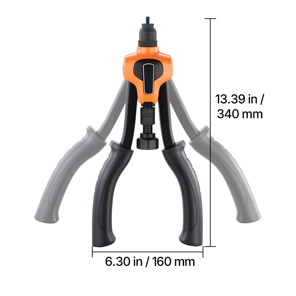 Rivet Nut Tool Kit, 14-Inch Two-Handed Rivnut Tool Kit, with 7 Mandrels and 70 Nuts, Metric and SAE Size M6, M8, M10, 10-24, 1/4-20, 5/16-18, 3/8-16 UNC, with a Carrying Case, for Home, Auto
