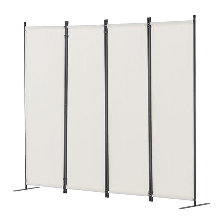 Room Divider, 4 Panel Room Dividers and Folding Privacy Screens, Fabric Partition Room Dividers for Office, Bedroom, Dining Room, Study, Freestanding, White