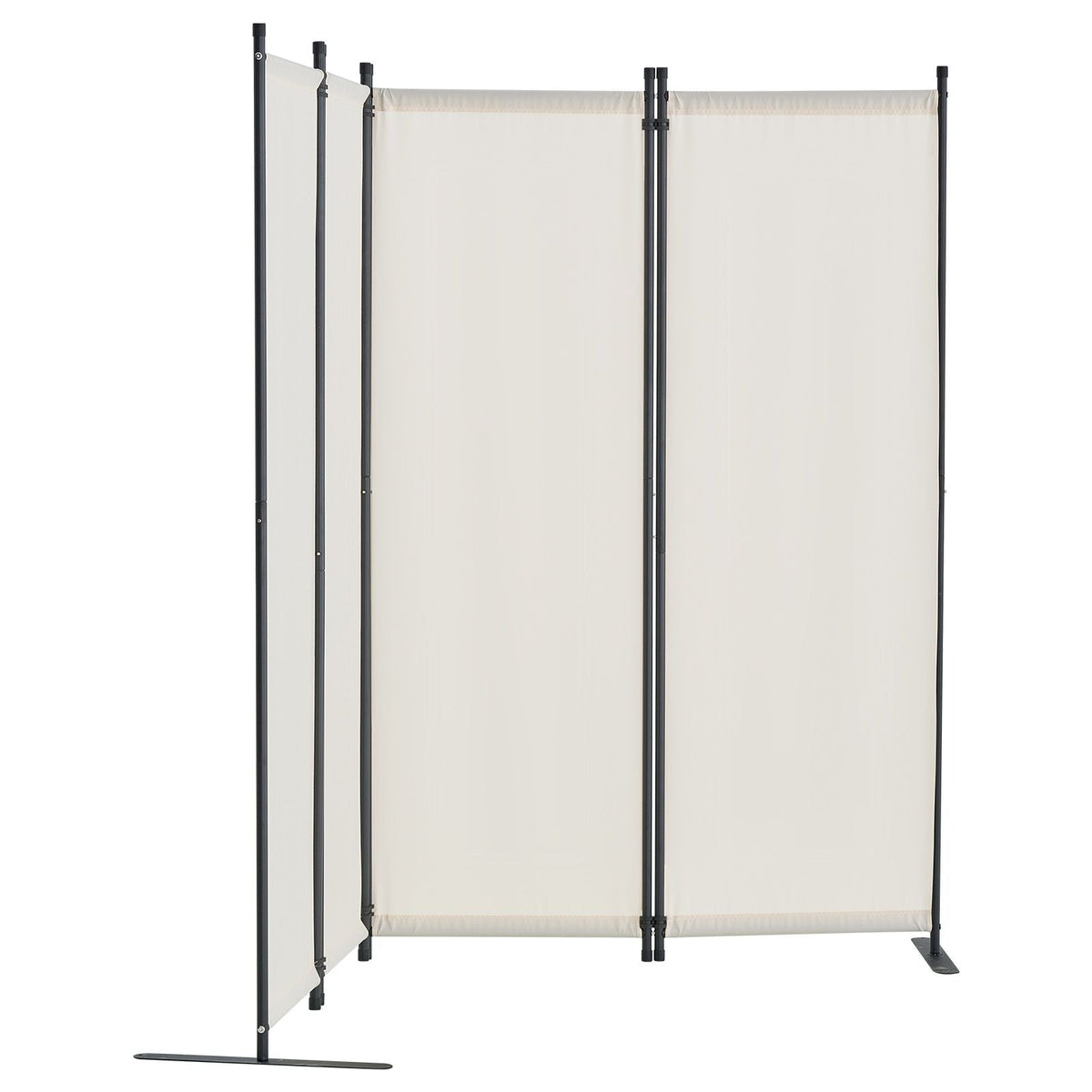 Room Divider, 4 Panel Room Dividers and Folding Privacy Screens, Fabric Partition Room Dividers for Office, Bedroom, Dining Room, Study, Freestanding, White