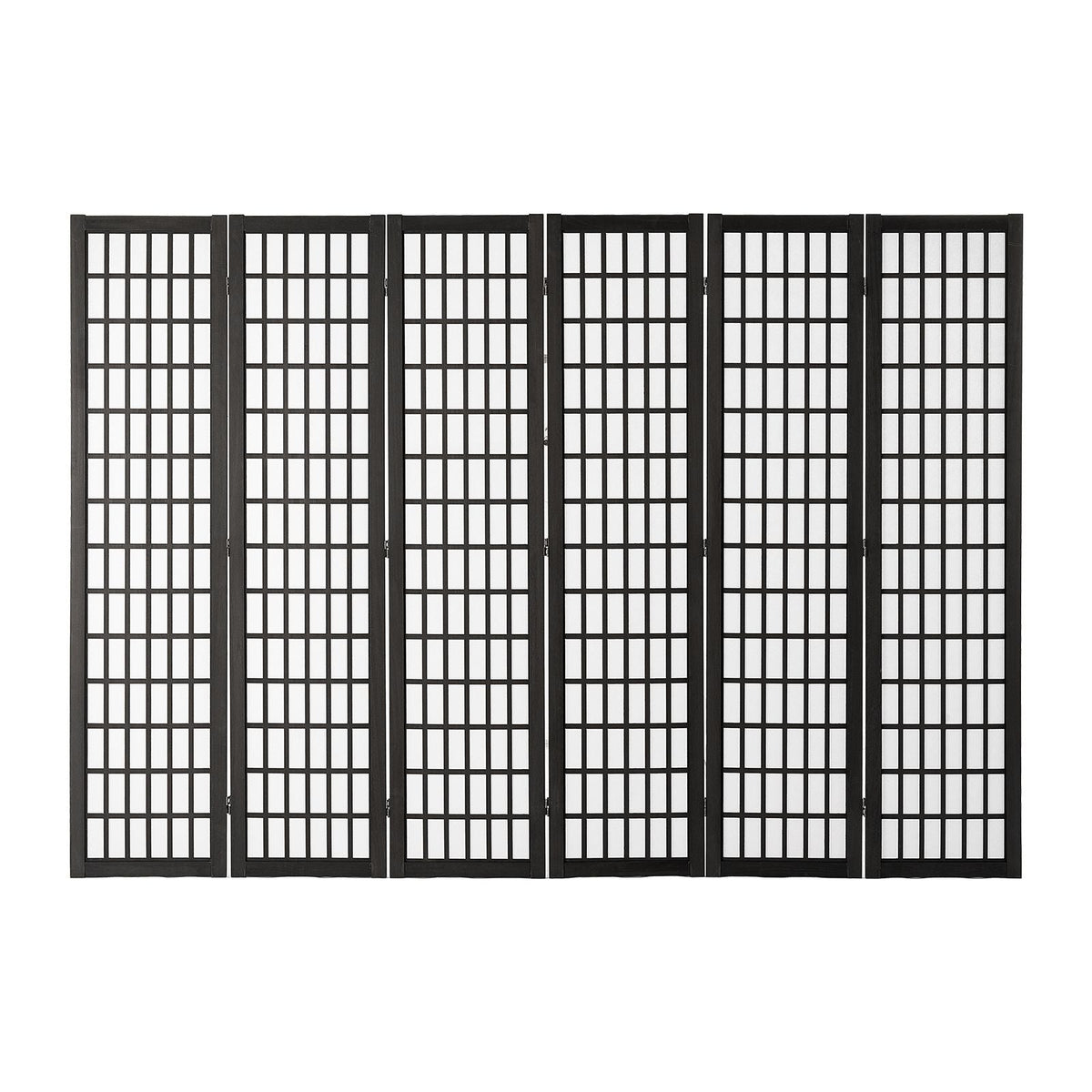 Room Divider, 6 Panel Japanese Room Divider, Folding Privacy Screen Indoor, Portable Partition Dividers and Decoration Screens, for Room Separation, Home, Office, Restaurant & Bedroom (Black)