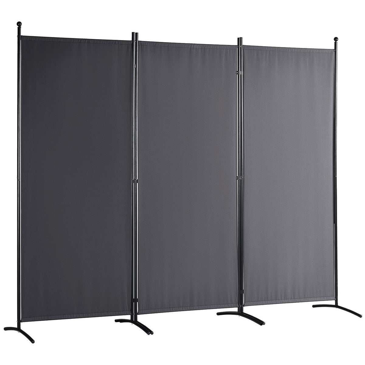 Room Divider, 6.1 ft Room Dividers and Folding Privacy Screens (3-panel), Fabric Partition Room Dividers for Office, Bedroom, Dining Room, Study, Freestanding, Dark Gray