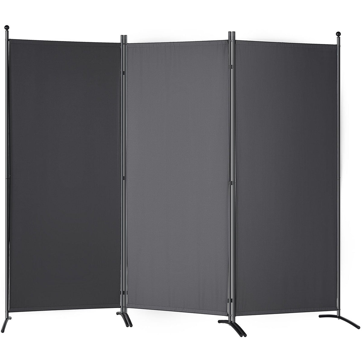 Room Divider, 6.1 ft Room Dividers and Folding Privacy Screens (3-panel), Fabric Partition Room Dividers for Office, Bedroom, Dining Room, Study, Freestanding, Dark Gray