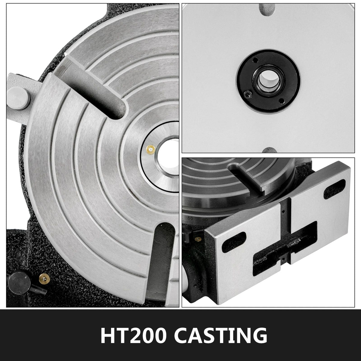 Rotary Table 8 Inch/200 MM Horizontal Vertical Rotary Table 3-Slot Rotary Table for Milling Machine MT-3 Rotary Table for Milling 360 Degrees Precision Rotary Table