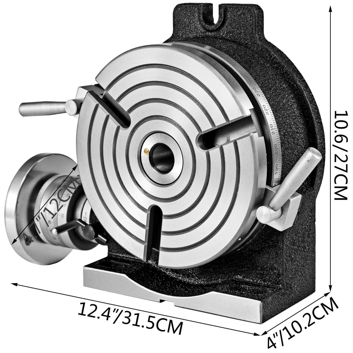 Rotary Table 8 Inch/200 MM Horizontal Vertical Rotary Table 3-Slot Rotary Table for Milling Machine MT-3 Rotary Table for Milling 360 Degrees Precision Rotary Table