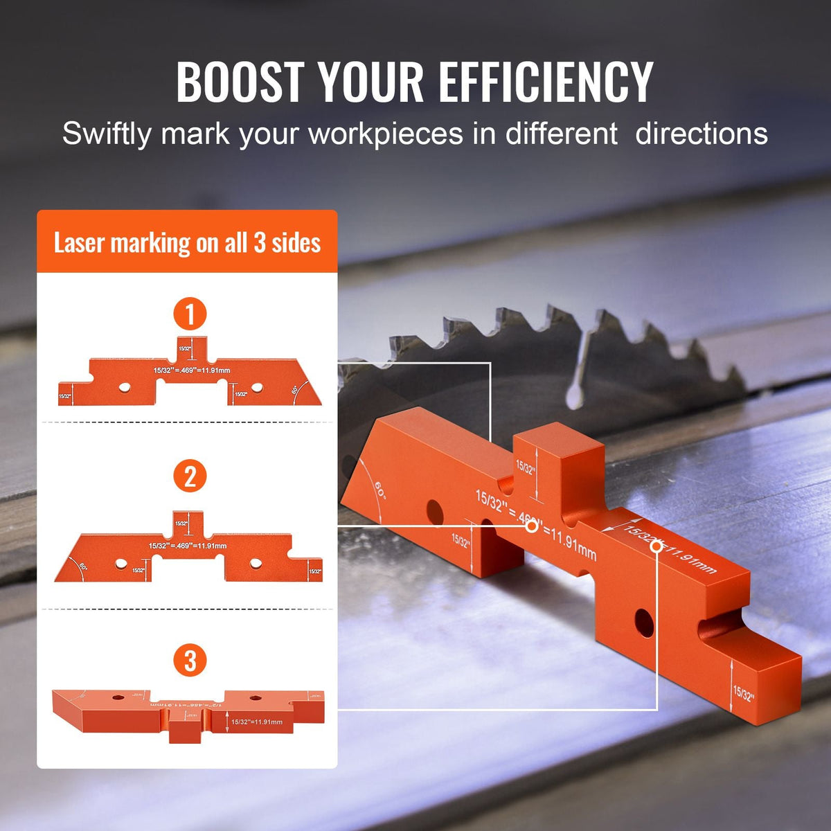 Router Table Adjustment Bars, 14-piece Set, Durable Aluminum Construction Blocks for Measuring Depths, Heights, and Angles, Includes Engraved Measurements and Carrying Case, Ideal for Router