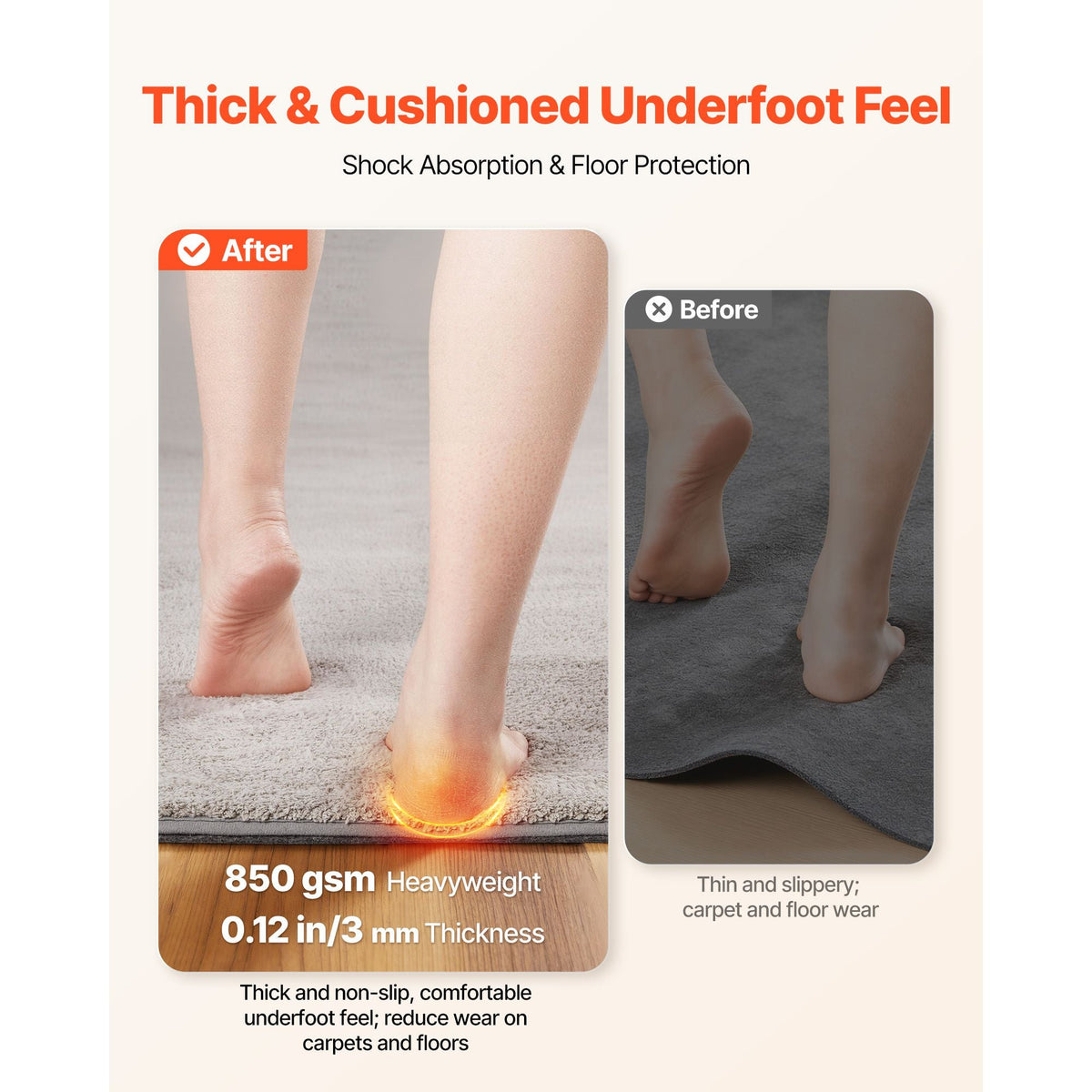 Rug Pad 5 x 7 ft, Non-slip Carpet Area Pad, Rug Mat Padding with Dual Surface Felt Cushion & Rubber Gripper, Hardwood Floor Protection for All Floors, Finishes, Keeps Carpets in Place