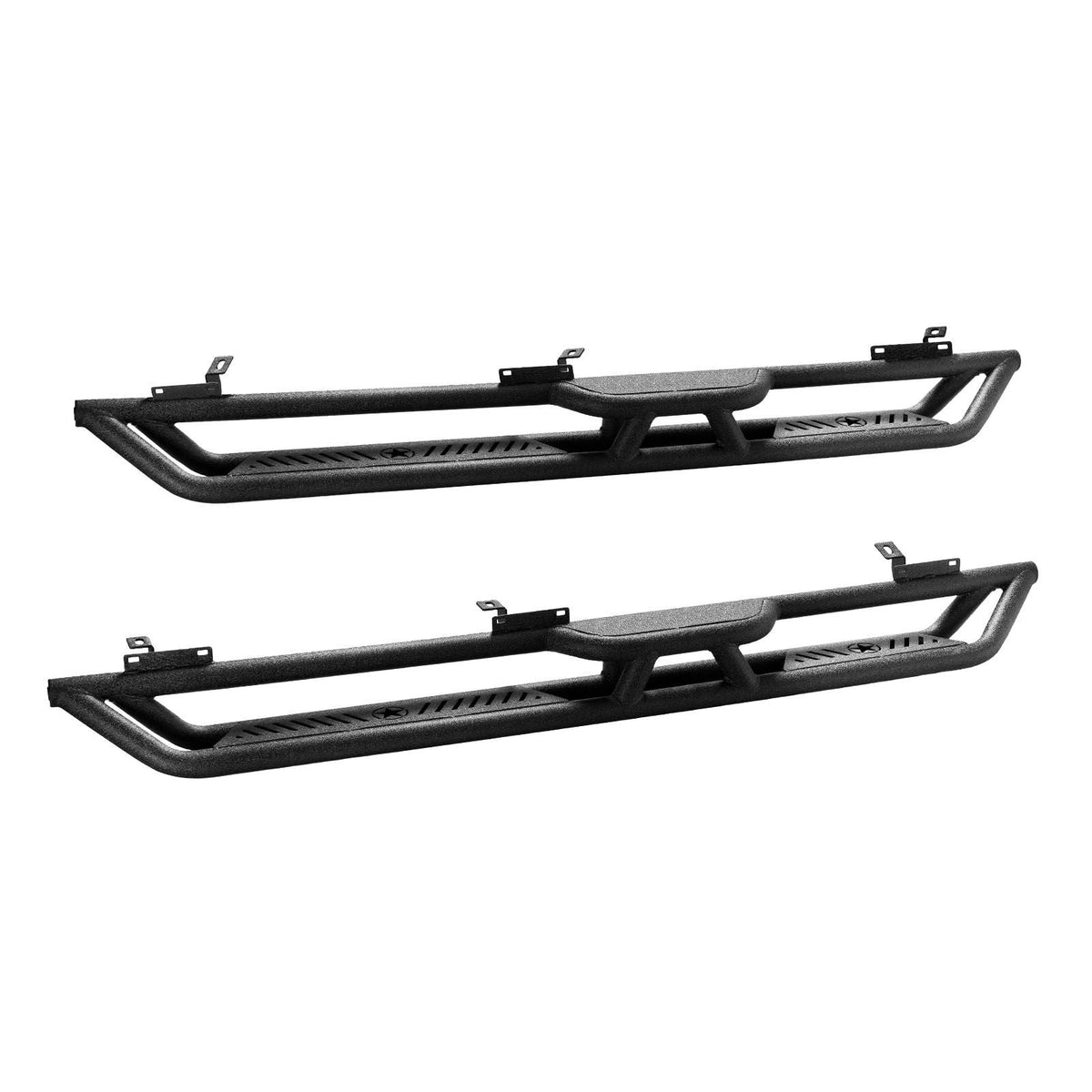 Running Boards, 6 Inches Side Steps Compatible with 2007-2018 Jeep Wrangler JK 4 Door, Black Carbon Steel Nerf Bars, 550 lbs Load Capacity, Wide Non-Slip Hollow Surface with Rustproof Coating