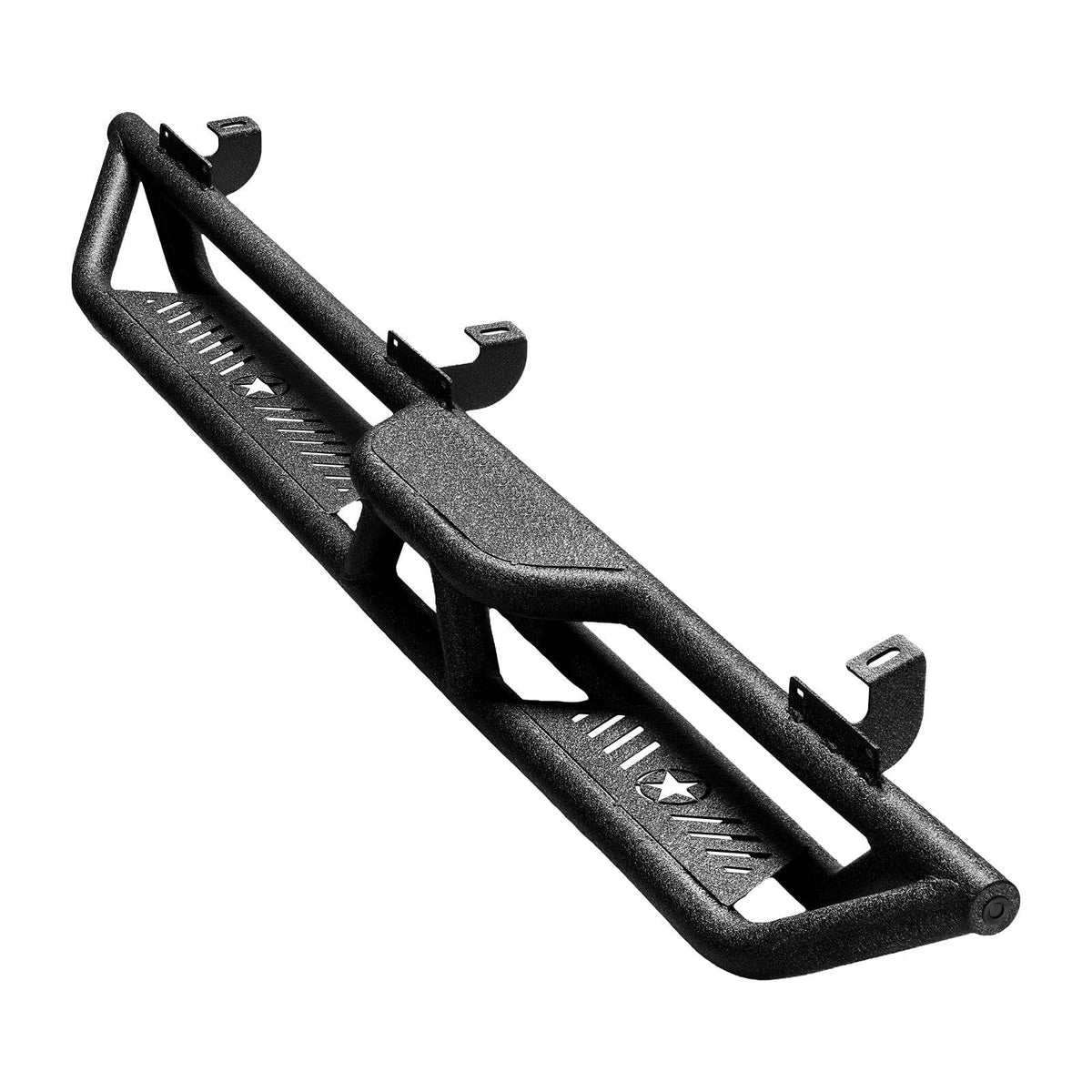 Running Boards, 6 Inches Side Steps Compatible with 2007-2018 Jeep Wrangler JK 4 Door, Black Carbon Steel Nerf Bars, 550 lbs Load Capacity, Wide Non-Slip Hollow Surface with Rustproof Coating