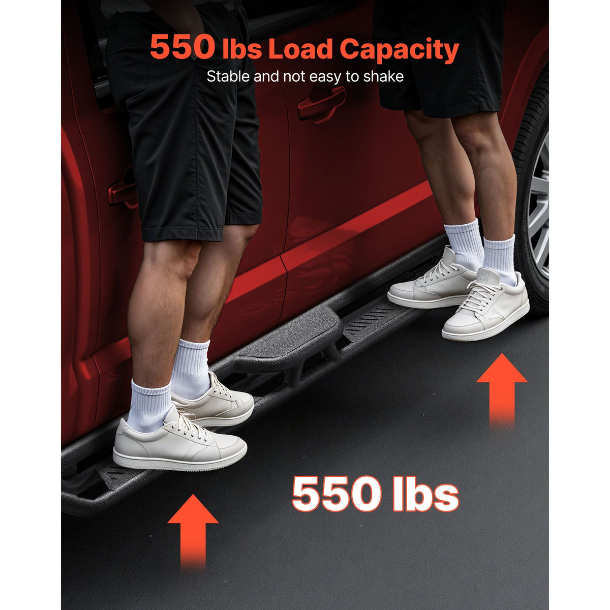 Running Boards, 6 Inches Side Steps Compatible with 2015-2025 Chevy Colorado/GMC Canyon Crew Cab, Black Carbon Steel Nerf Bars, 550 lbs Load Capacity, Non-Slip Hollow Surface Rustproof Coating
