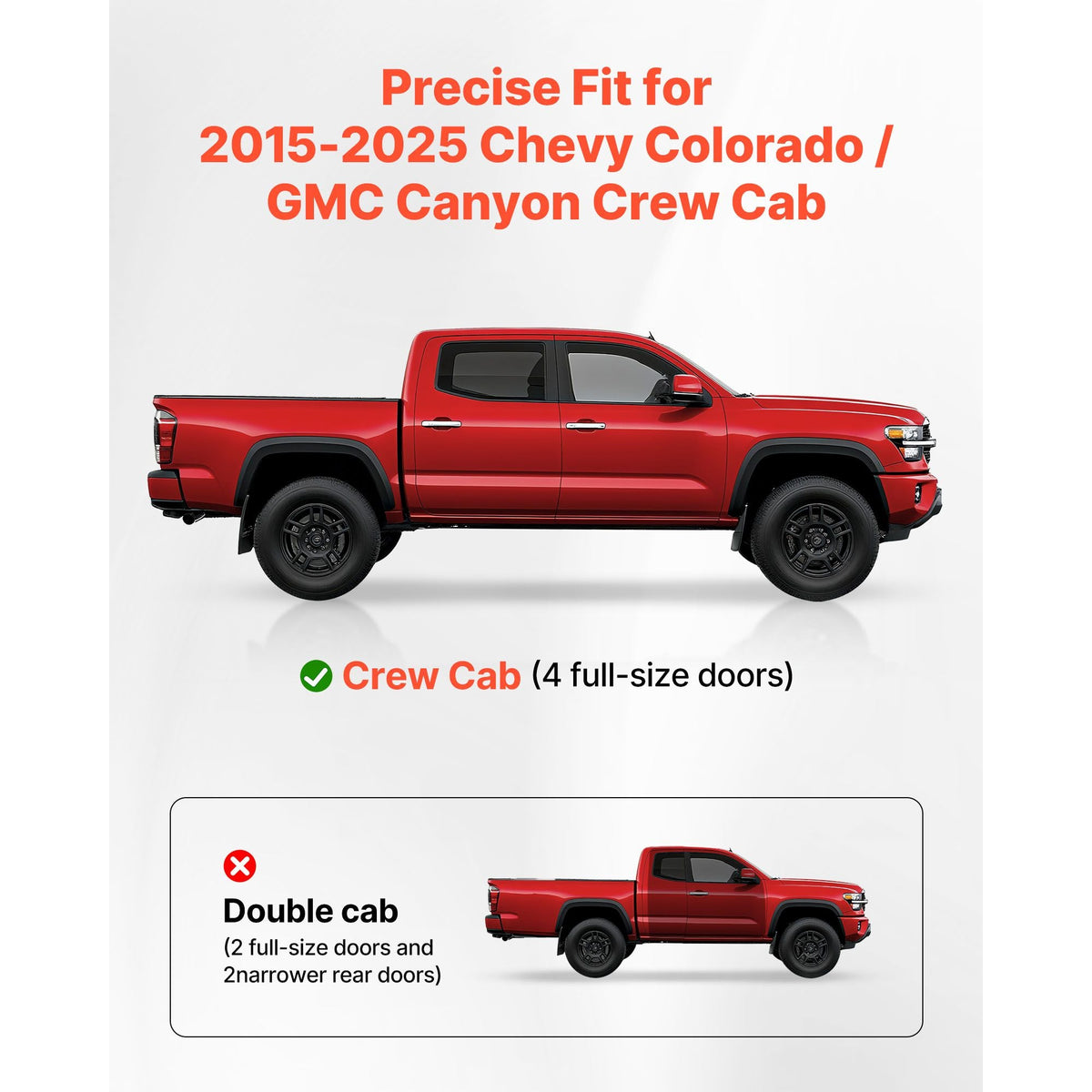 Running Boards, 6 Inches Side Steps Compatible with 2015-2025 Chevy Colorado/GMC Canyon Crew Cab, Black Carbon Steel Nerf Bars, 550 lbs Load Capacity, Non-Slip Hollow Surface Rustproof Coating