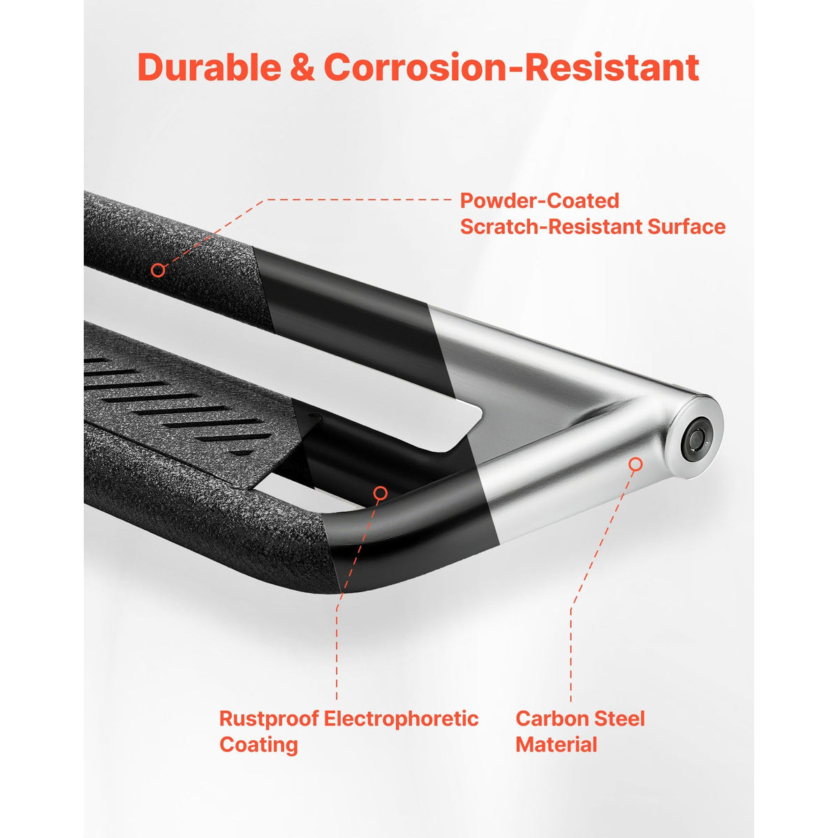 Running Boards, 6 Inches Side Steps Compatible with 2015-2025 Chevy Colorado/GMC Canyon Crew Cab, Black Carbon Steel Nerf Bars, 550 lbs Load Capacity, Non-Slip Hollow Surface Rustproof Coating
