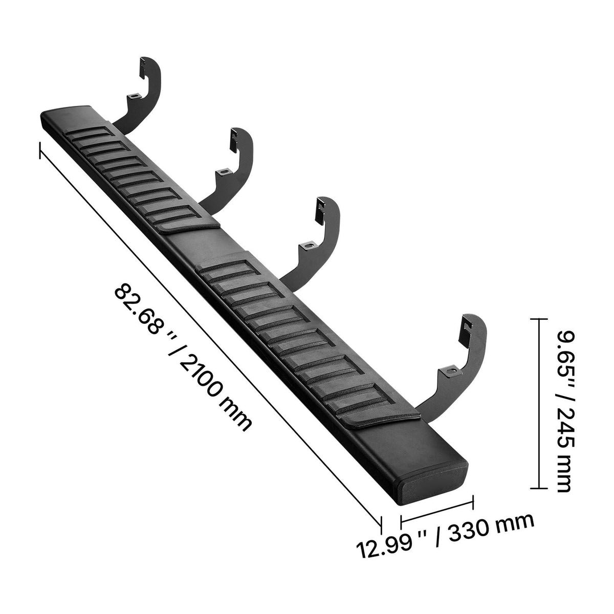Running Boards, 6 Inches Side Steps Compatible with 2019-2025 Chevy Silverado/GMC Sierra 1500 Crew Cab, 20-25 Chevy Silverado/GMC Sierra 2500HD 3500HD Crew Cab, Black Textured Aluminum Nerf Bars