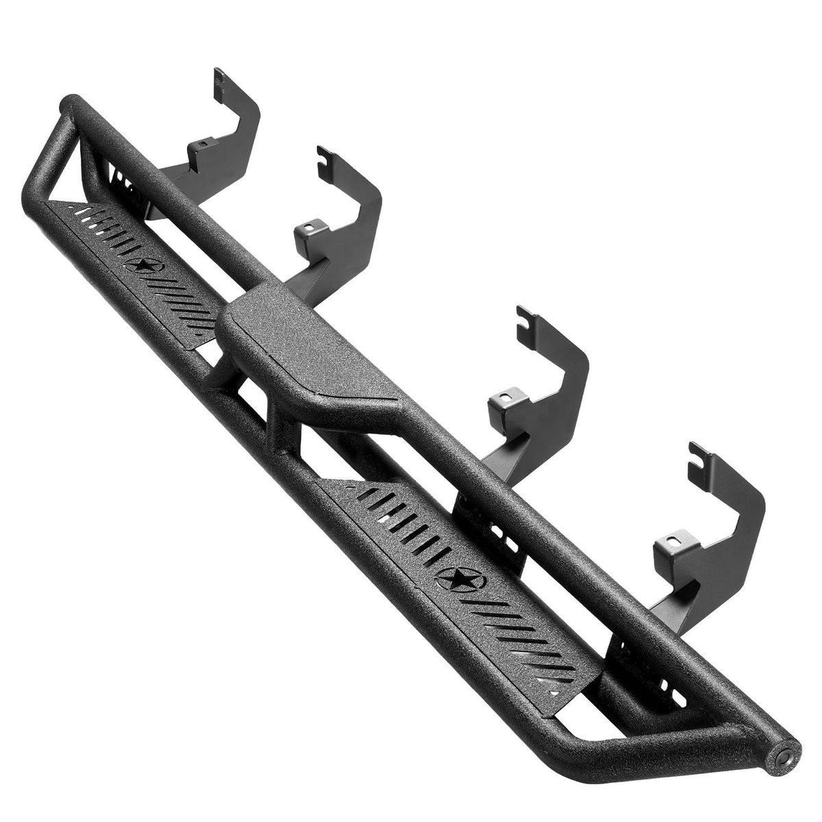 Running Boards, 6 Inches Side Steps Compatible with 2019-2025 Chevy Silverado/GMC Sierra 1500 Crew Cab, 2020-2025 Chevy Silverado/GMC Sierra 2500HD 3500HD Crew Cab, Black Carbon Steel Nerf Bars