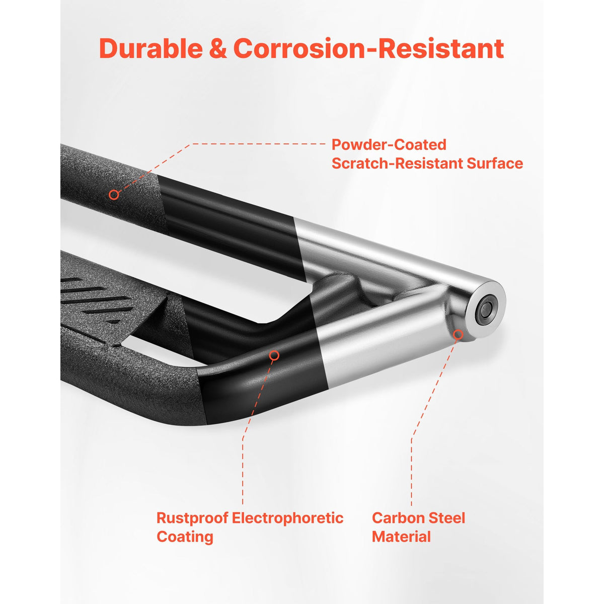 Running Boards, 6 Inches Side Steps Compatible with 2019-2025 Dodge Ram 1500 Crew Cab(Not Fit 2019-2025 1500 Classic), Black Carbon Steel Nerf Bars, 550 lbs Load Capacity