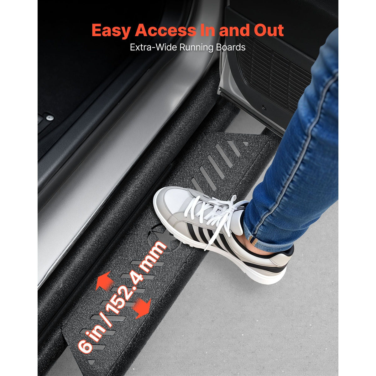 Running Boards, 6 Inches Side Steps Compatible with 2019-2025 Dodge Ram 1500 Crew Cab(Not Fit 2019-2025 1500 Classic), Black Carbon Steel Nerf Bars, 550 lbs Load Capacity