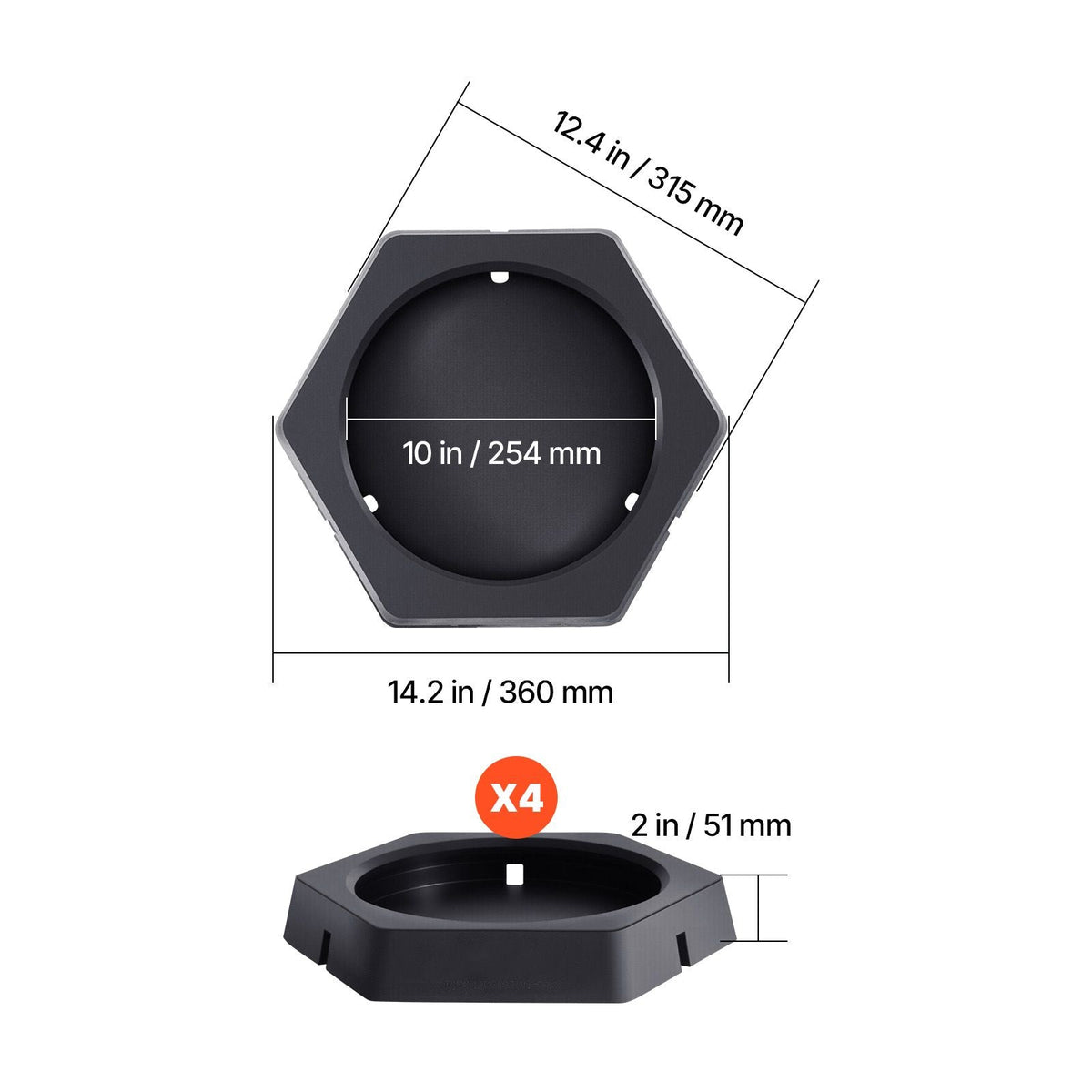 RV Leveling Pads, 4-Pack Rubber Trailer Jack Pads, Each with 5000 lbs Capacity, Jack Stabilizer Padding with Large Surface Area, Ideal for 10" Round Feet, 5th Wheels Class A/C Motorhomes Camper