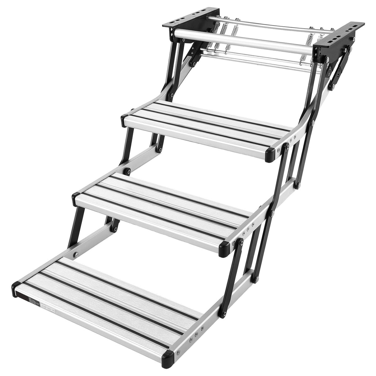 RV Steps, 3-Step, 440 lbs Load Capacity, Manual Retractable RV Stairs, Telescopic Folding Aluminum Alloy Camper Steps, Steel Frame Non-Slip Entry Stairs for Camper Van Motorhome Travel Trailer