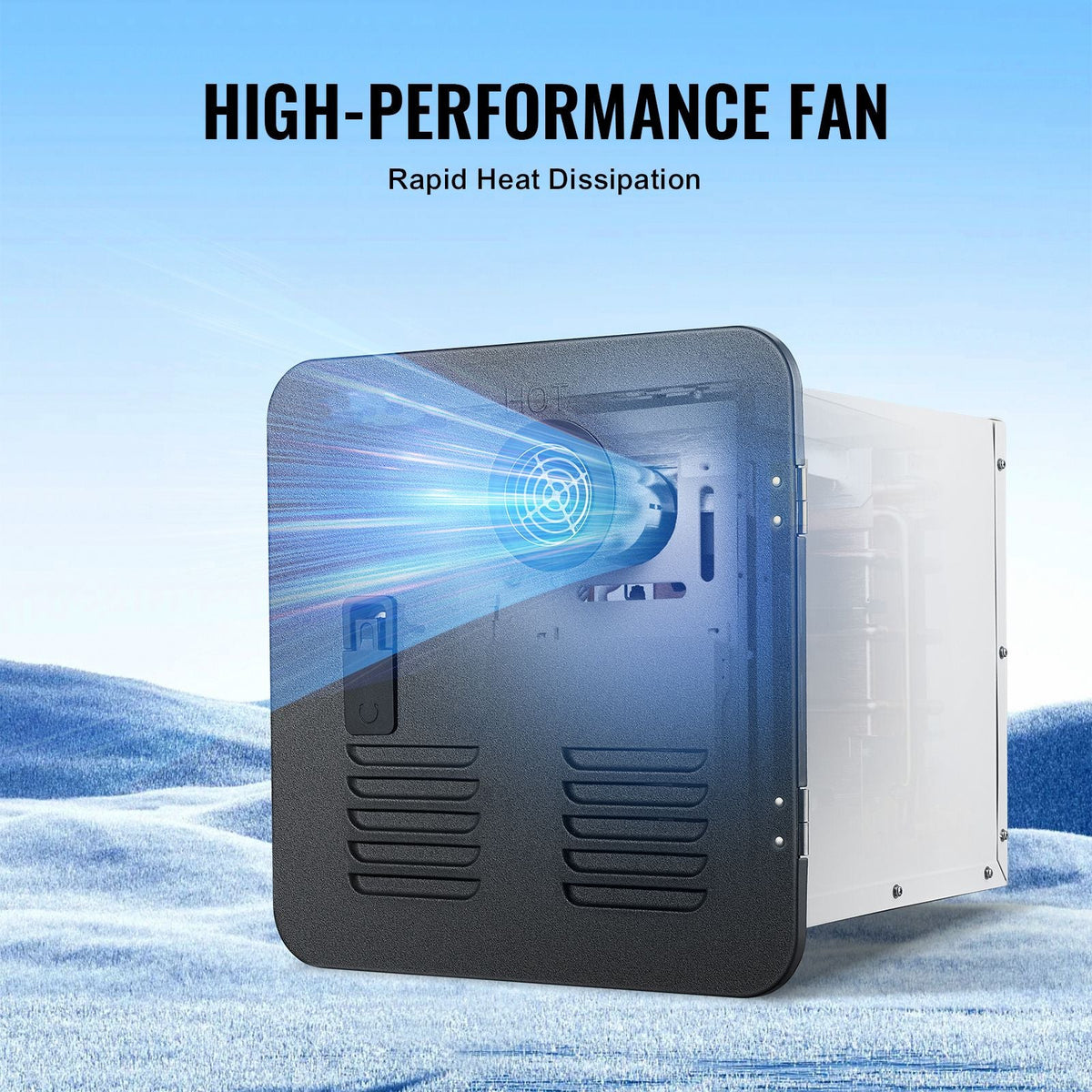 RV Tankless Water Heater, Instant Shower with 15 x 15 inches Black Door and Remote Controller, 55000BTU Optimized Comfort Performance Hot Water, Ideal for RVers' Family Everyday Use