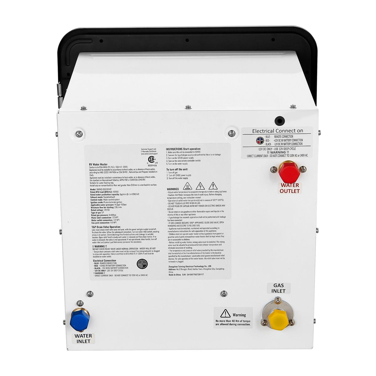 RV Tankless Water Heater, Instant Shower with 15 x 15 inches Black Door and Remote Controller, 55000BTU Optimized Comfort Performance Hot Water, Ideal for RVers' Family Everyday Use
