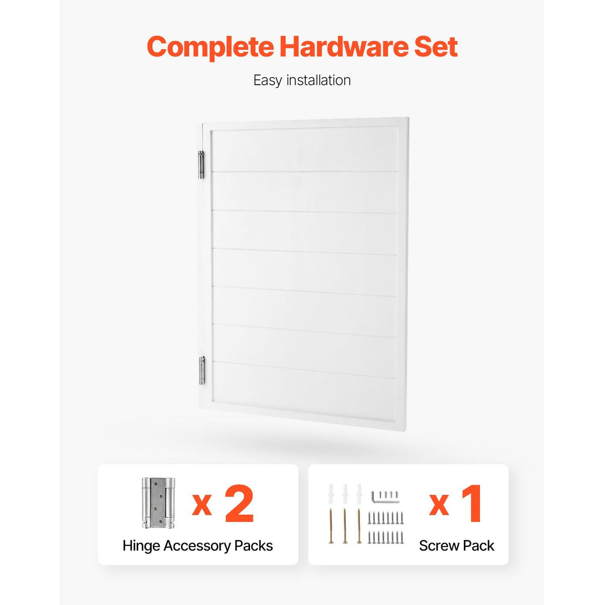 Saloon Doors, 32"W x 42" H Single Swinging Cafe Interior Doors, Square Design Premium Pine Wood, with Hinges & Hardware Kit, Easy to Install, for Hallway Kitchen Bar Pub Entrance, White