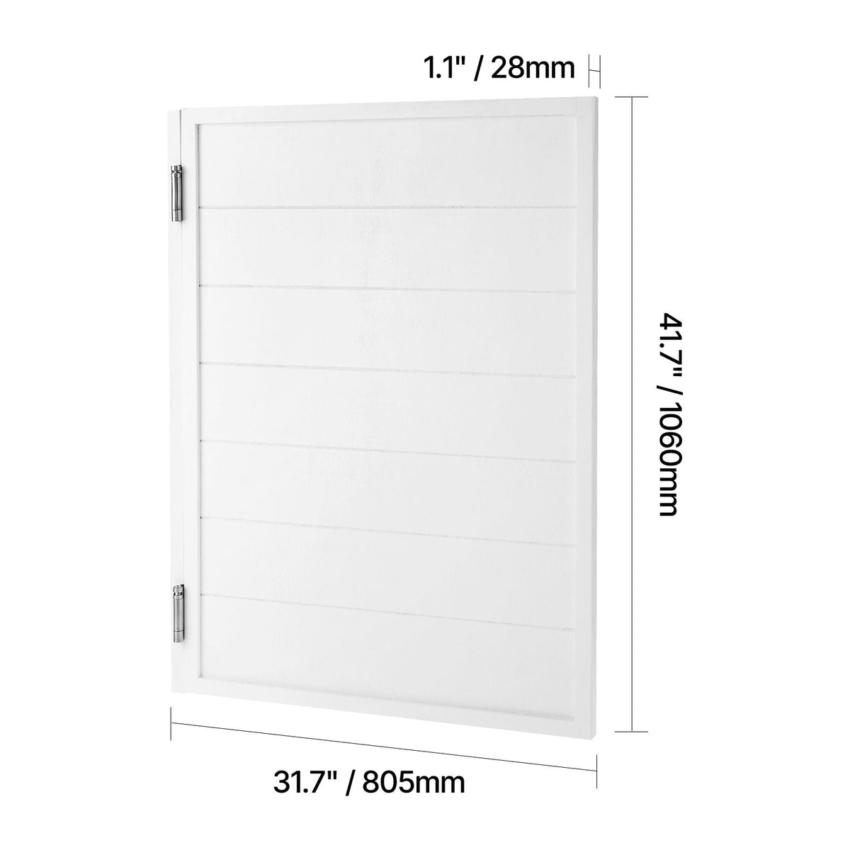 Saloon Doors, 32"W x 42" H Single Swinging Cafe Interior Doors, Square Design Premium Pine Wood, with Hinges & Hardware Kit, Easy to Install, for Hallway Kitchen Bar Pub Entrance, White