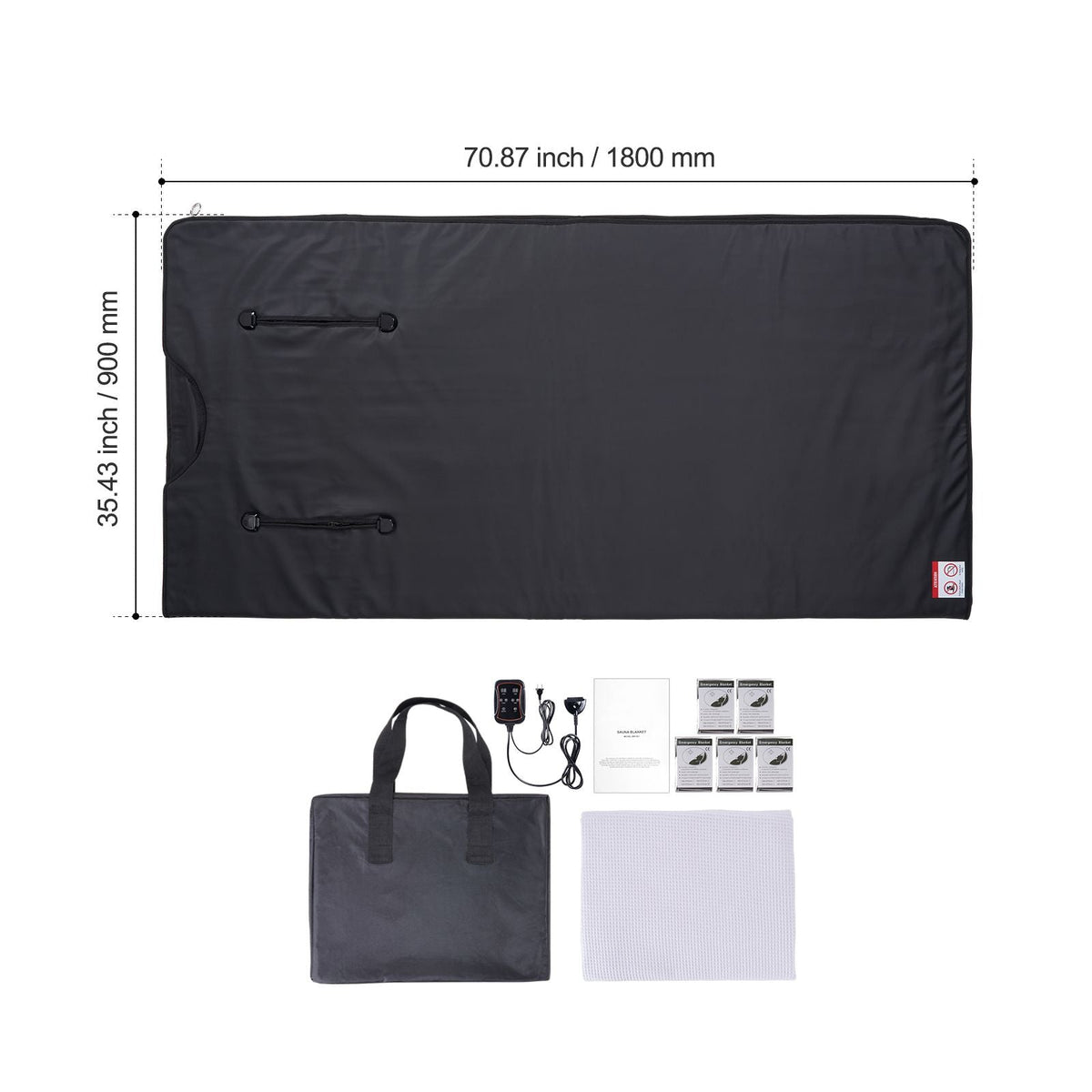 Sauna Blanket for Detoxification, Portable Far Infrared Sauna for Home with Arm Holes for Comfort, 1-6 Level Adjustable Temp Range 95-185 Fahrenheit, 1-60 Minutes Timer, Carbon Fiber Heating