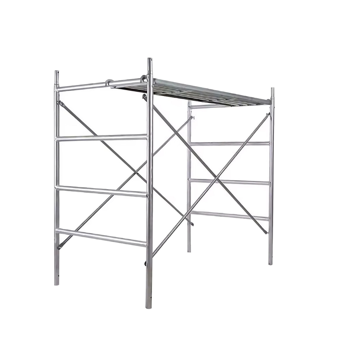 Scaffolding Cross Brace 6ft x 4ft, 4-Pack Solid Carbon Steel Scaffold Cross Supports, X-Shaped Scaffolding Safety Accessory with Rust-Proof & Corrosion-Proof Galvanized Surface, Silver