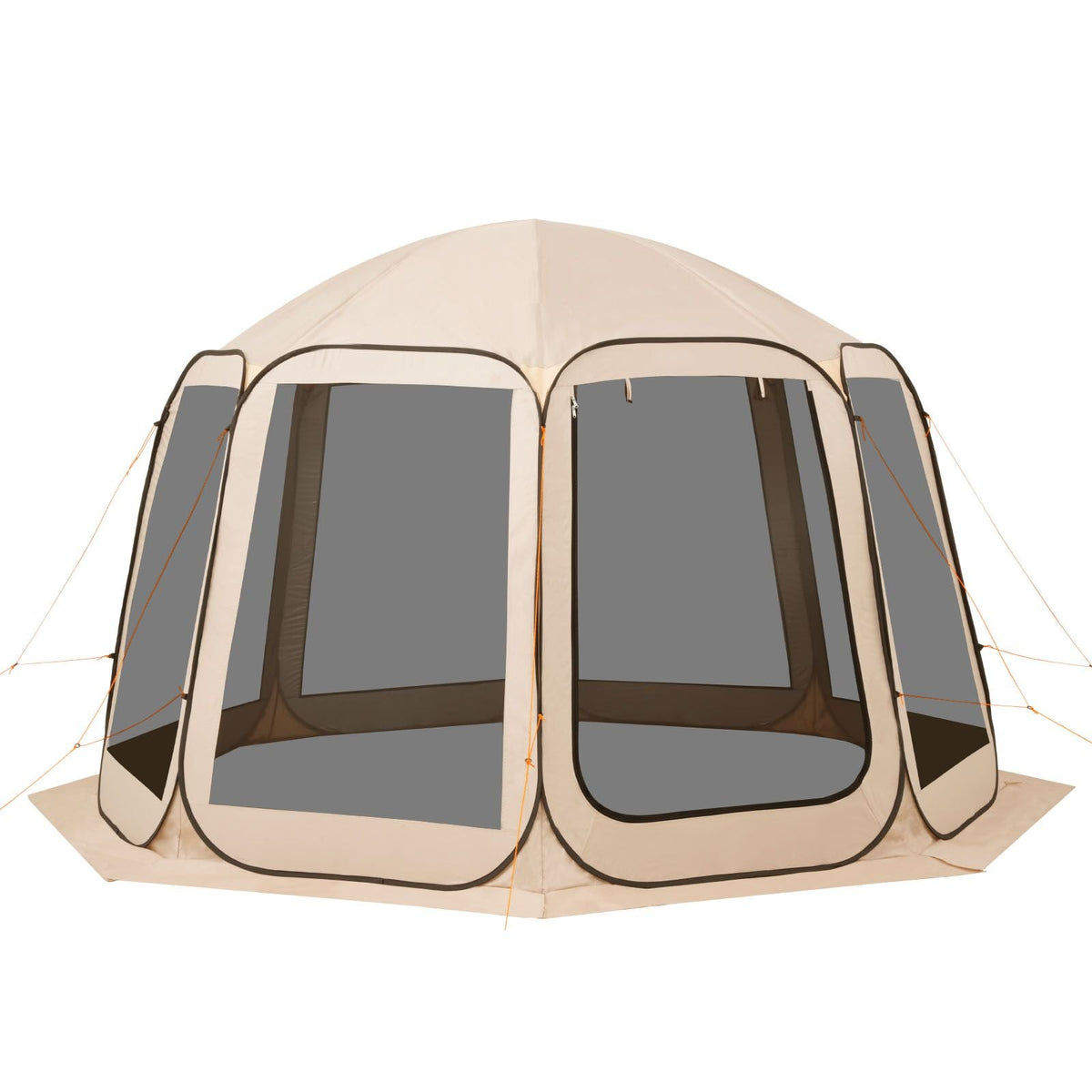 Screen House Tent, 12 x 11 ft, 10-12 Person Pop Up Screen Tent, Portable Screened in Canopy with Carry Bag, Netting Sides, Ground Stakes, for Garden, Patio, Backyard, Outdoor Activities, Beige