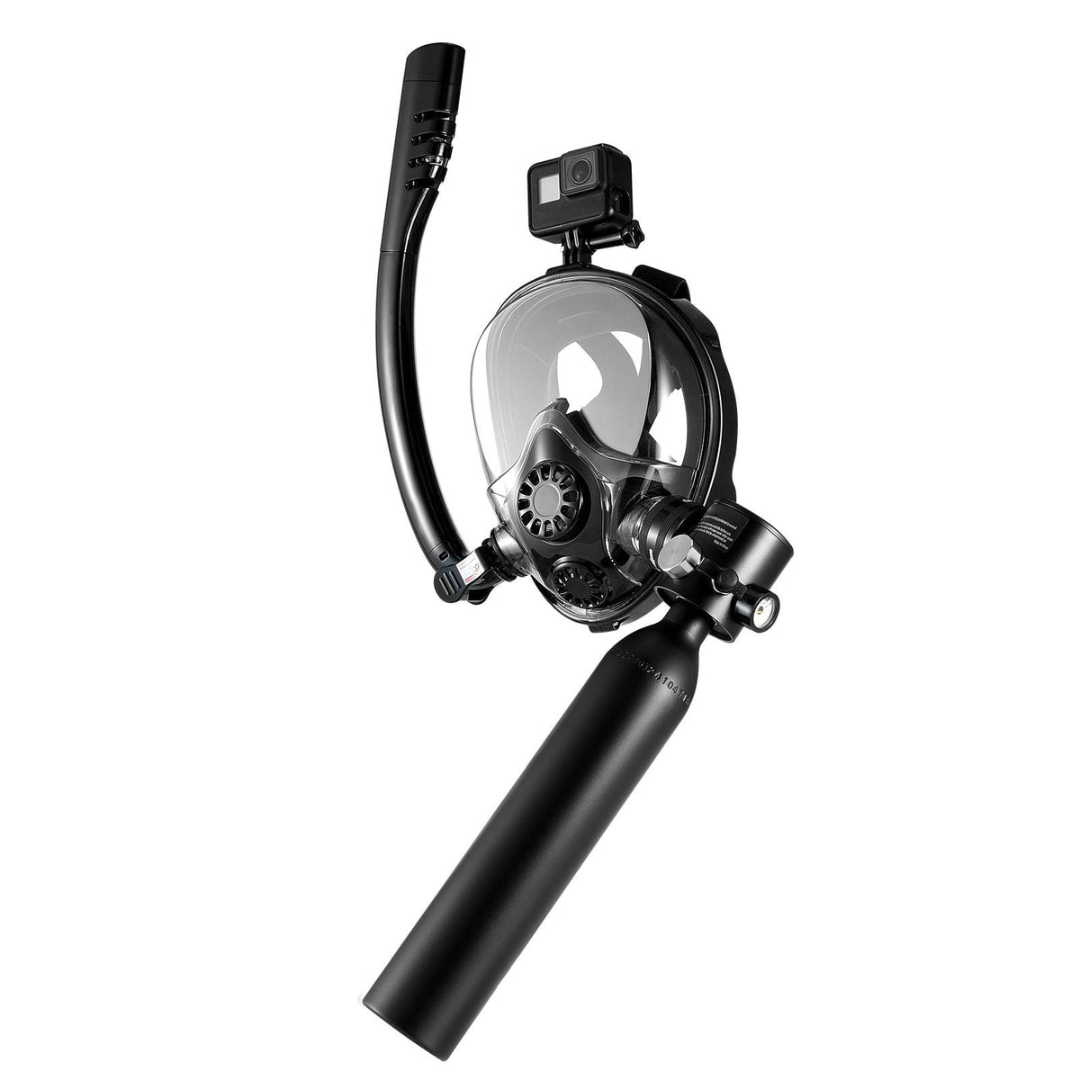 Scuba Tank, 0.5L Portable Diving Tank, Diving Oxygen Cylinder Support 5-10 Minutes Underwater Breathing, 32.81 ft Diving Depth, Refillable Snorkel Air Tank Kit for Underwater Exploration Rescue