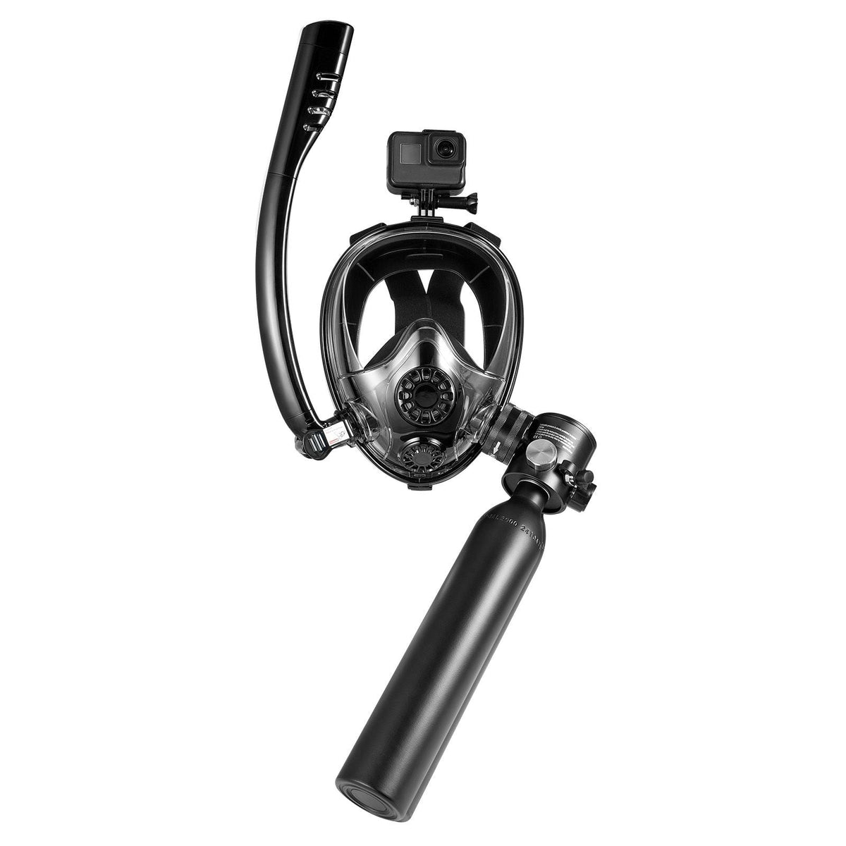 Scuba Tank, 0.5L Portable Diving Tank, Diving Oxygen Cylinder Support 5-10 Minutes Underwater Breathing, 32.81 ft Diving Depth, Refillable Snorkel Air Tank Kit for Underwater Exploration Rescue