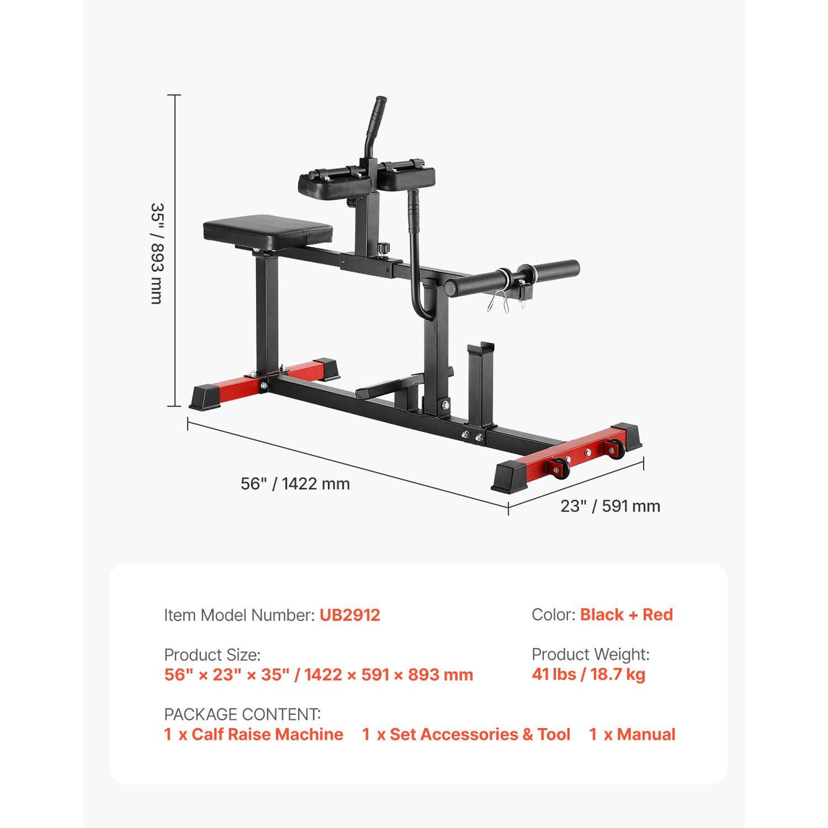 Seated Calf Machine, 440 LBS Capacity Calf Raise Machine, Seated Calf Raise Leg Exercise Home Gym, Calf Workout Training Equipment, Lower Body Specialty Machine, Fit 1/2 inch Weight Plates
