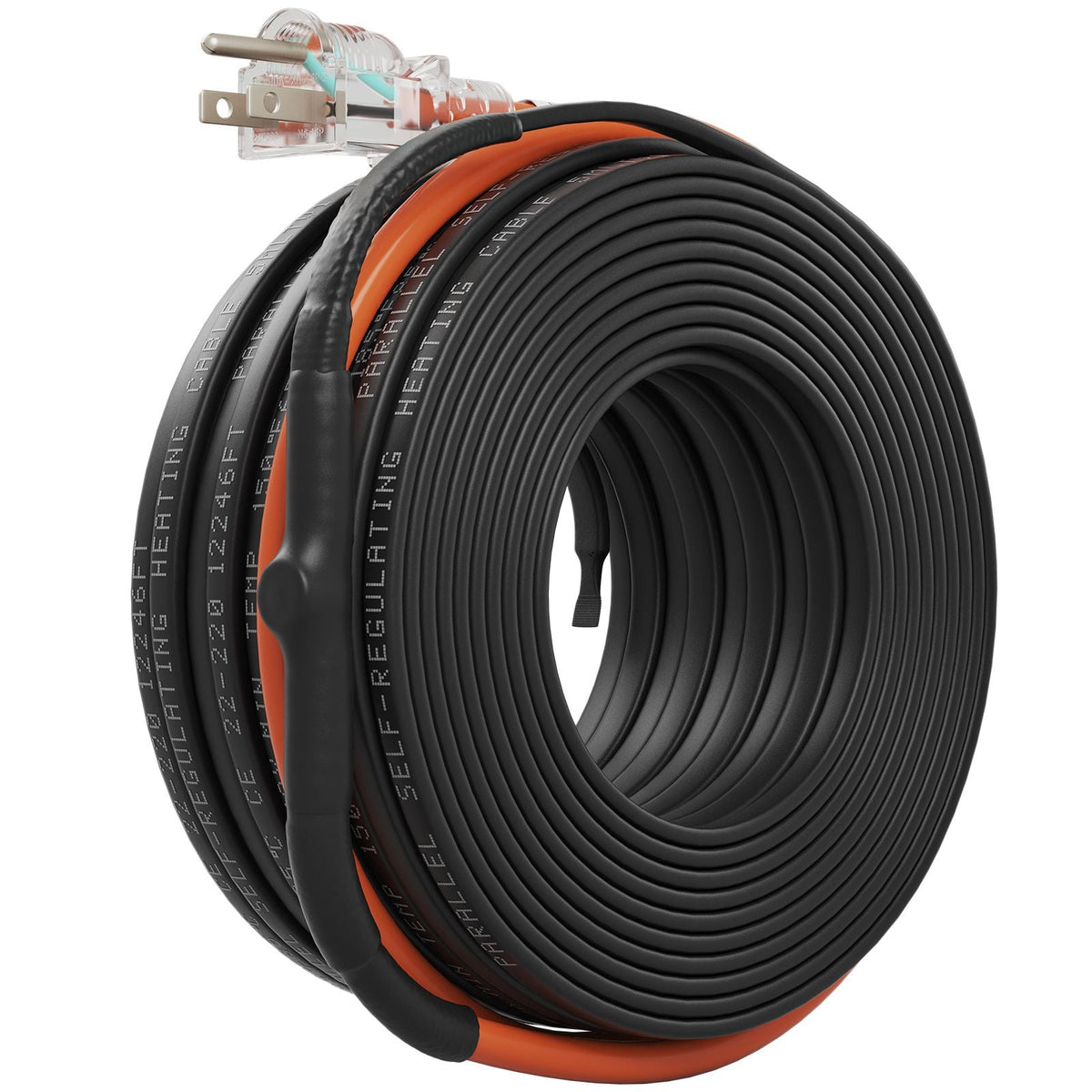 Self-Regulating Pipe Heating Cable, 120-feet 5W/ft Heat Tape for Pipes Freeze Protection, Protects PVC Hose, Metal and Plastic Pipe from Freezing, 120V