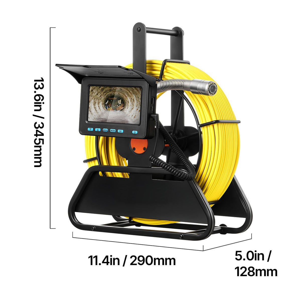 Sewer Camera, 164 ft/50m, Self-Leveling Drain Inspection Camera with 4.3" 1080P HD Screen, IP68 Waterproof Snake Plumbing Camera with Lights - 12 LEDs & 16GB Card for Sewer Line Duct Pipe