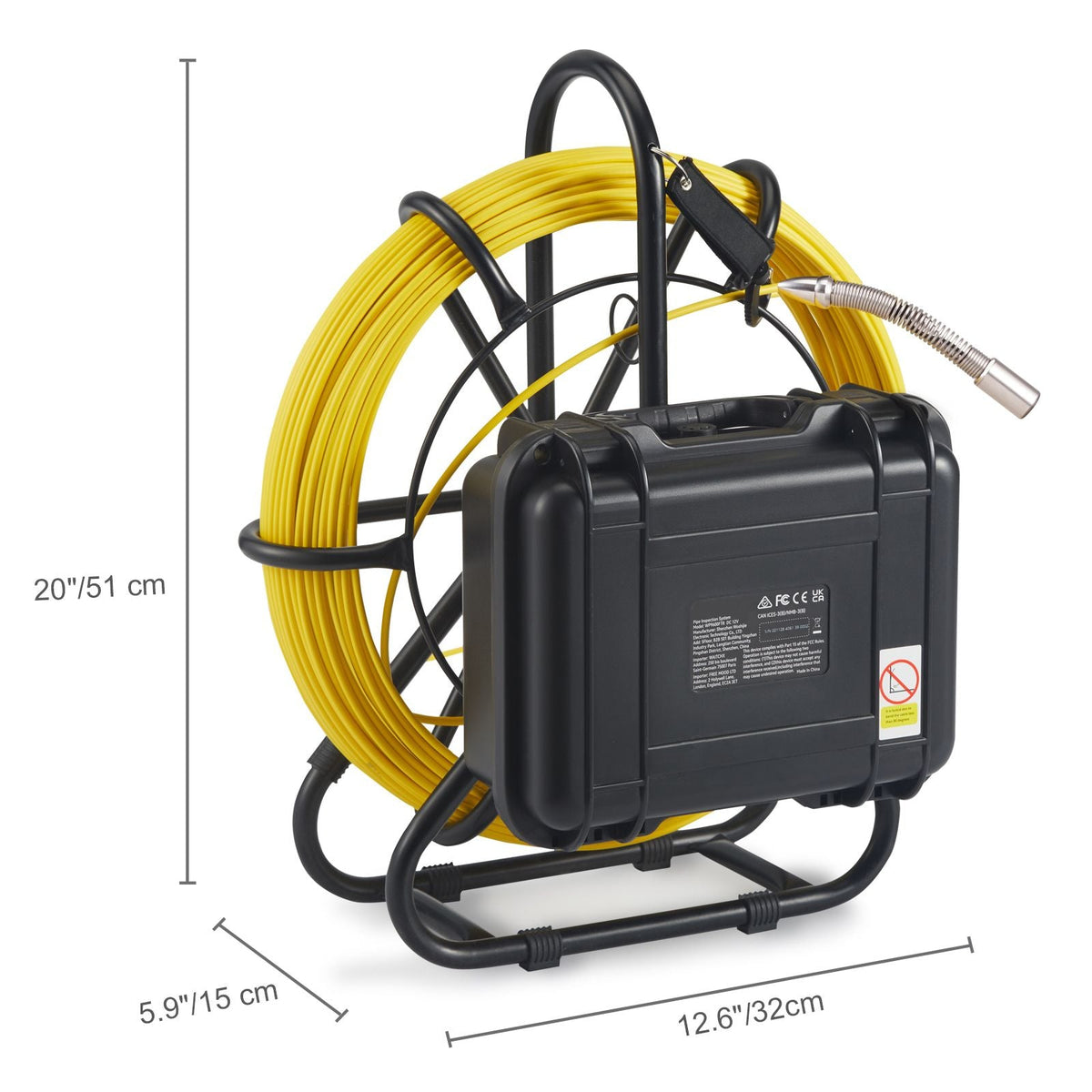 Sewer Camera, 230 ft/70 m, 9" Screen Pipeline Inspection Camera with DVR Function, Waterproof IP68 Camera with 12 Adjustable LEDs, with a 16GB SD Card, for Sewer Line, Home, Duct Drain Pipe Plum