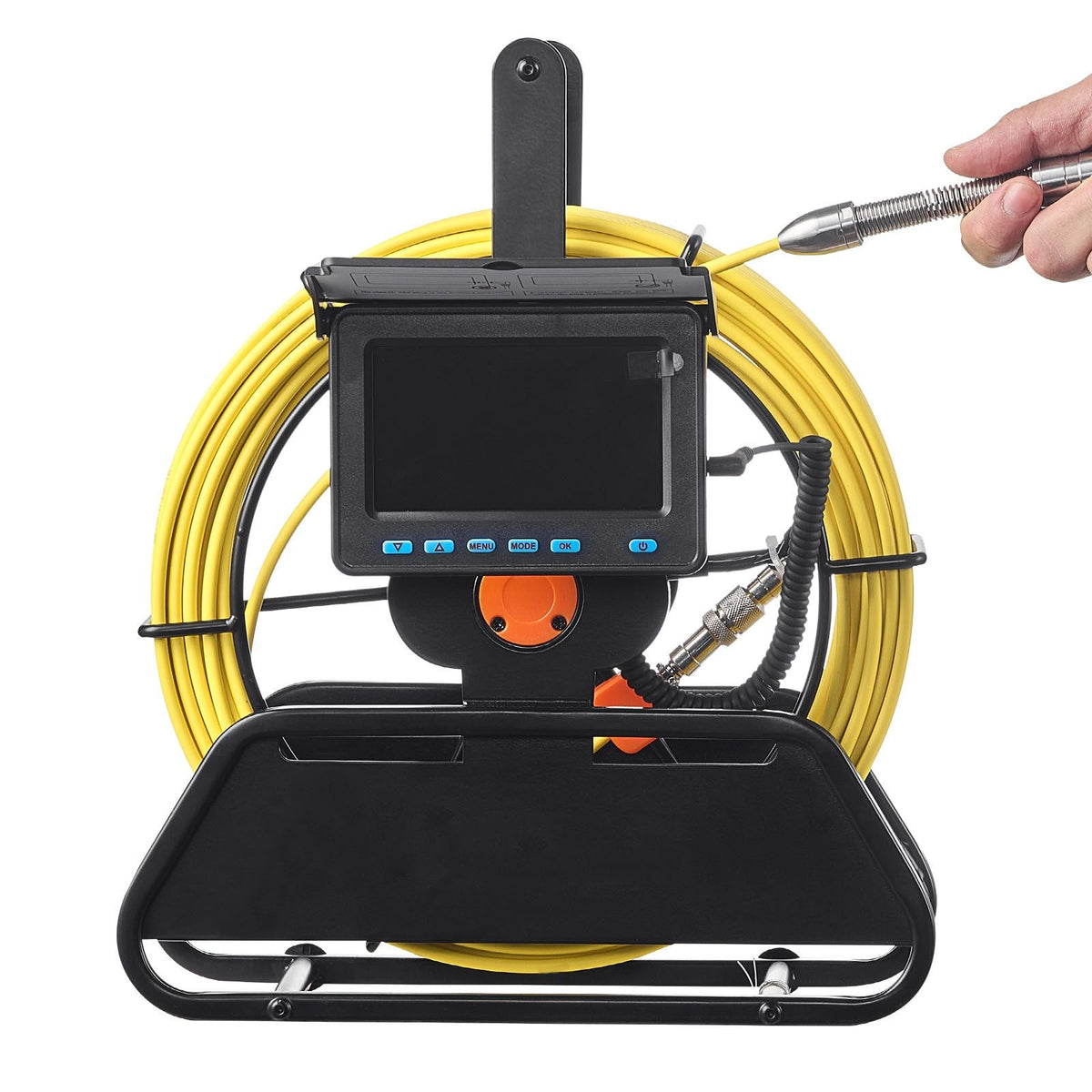 Sewer Camera, 98 ft/30m, 4.3" Drain Inspection Camera, IP68 Waterproof Snake Plumbing Camera with Lights - 6 Adjustable LEDs, 4500mAh Battery & 16GB Card for Sewer Line Duct Pipes