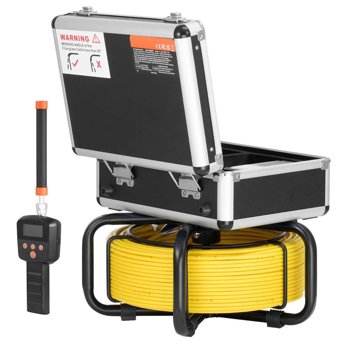 Sewer Camera with 512Hz Locator,165 ft/50 m, Self-Leveling Drain Inspection Camera with 9" 1080P HD Screen, 36X Zoom, Snake Plumbing Camera with Lights-12 LED, 32GB SD Card for Duct Pipe