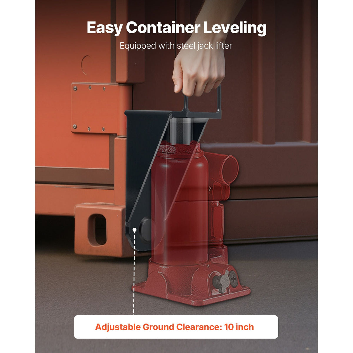 Shipping Container Jack Lug with U-Shaped Handle, 1-Pack, Storage Leveler Booster Withstands Sun & Rain, Heavy Duty Container Jack Lug for Shipping Industry, Logistics, Warehouse Management