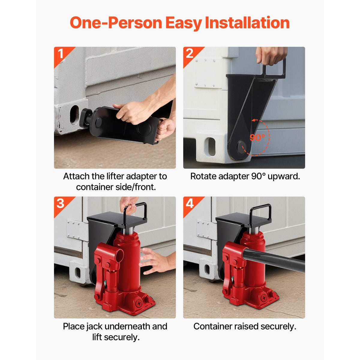 Shipping Container Jack Lug with U-Shaped Handle, 2-Pack, Storage Leveler Booster Withstands Sun & Rain, Heavy Duty Container Jack Lug for Shipping Industry, Logistics, Warehouse Management