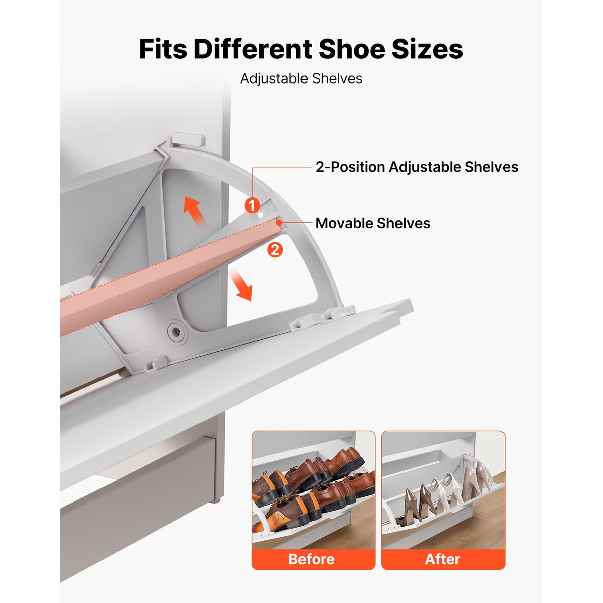 Shoe Cabinet with 3 Flip Drawers, Modern Shoes Storage Cabinet with Anti-Tipping Device, Freestanding Shoe Rack Organizer, Ideal for Entryway, Hallway, Bedroom, Living Room, Closet, White