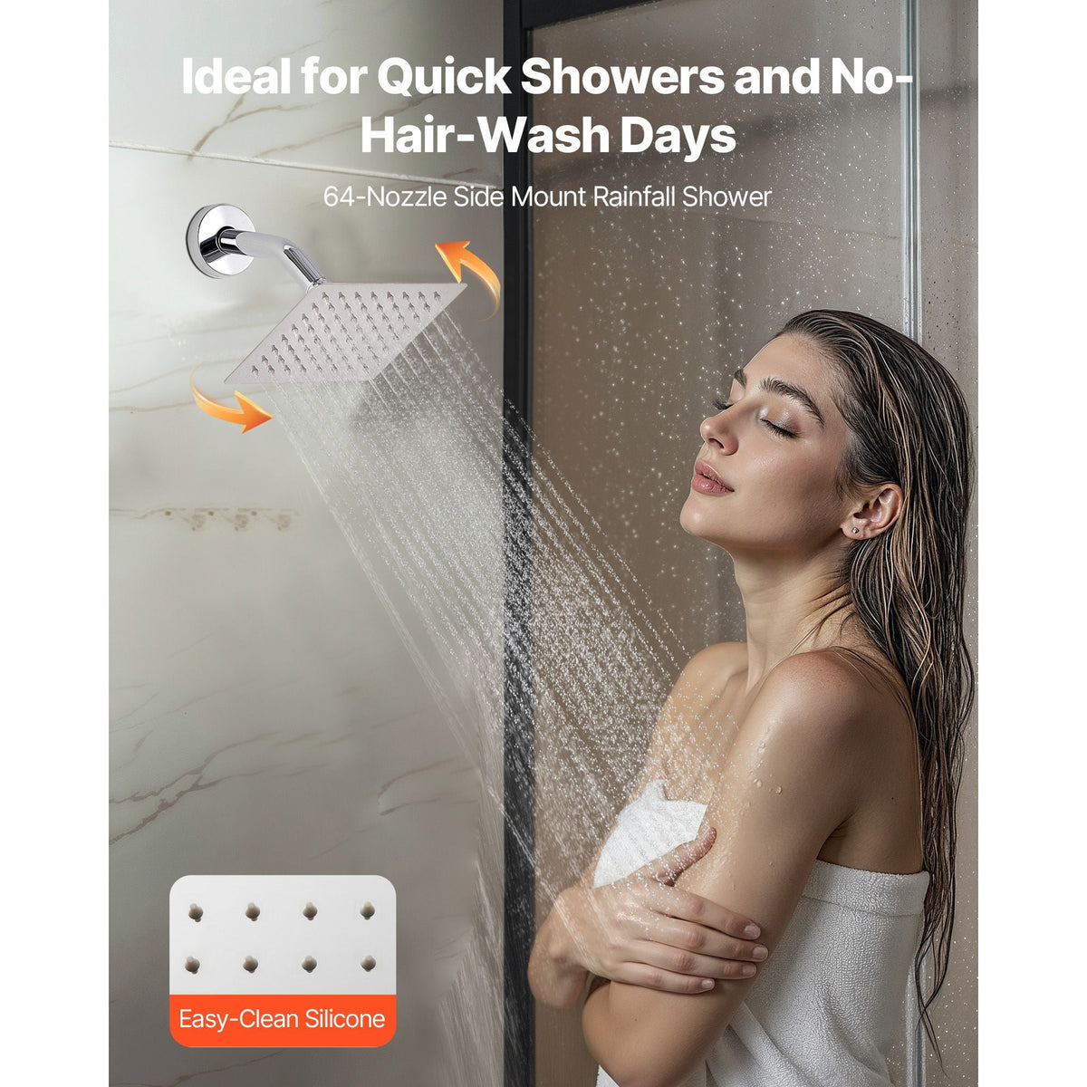 Shower Faucet Set, 12 Inch Thermostatic Ceiling Mount Rainfall Shower System with 6 Inch Wall Mount Head and 2 in 1 Handheld Spray, 3-Function Dual Rain Head Brass Valve and Trim Kit, Chrome