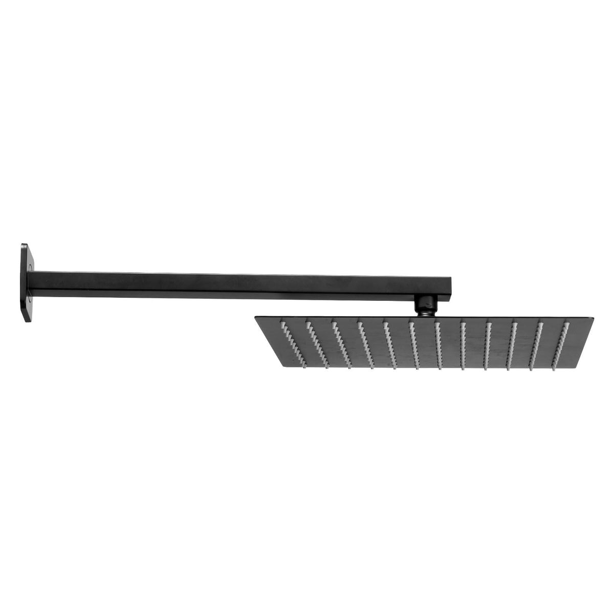 Shower Faucet Set, Rainfall Bathroom Shower System with 12-Inch Square Rain Shower Head and Handheld Spray, Wall Mounted Bath Fixtures with Brass Valve and Trim Kit, Matte Black