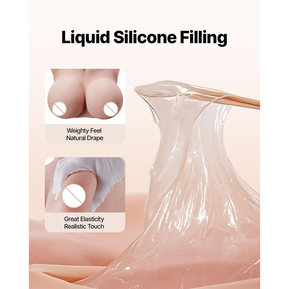 Silicone Breastplate, K Sized High Neckline Fake Breasts for Crossdressers, Realistic Silicone-Filled Fake Boobs Breast Forms for Transgender Cosplay Drag Queen, Ivory