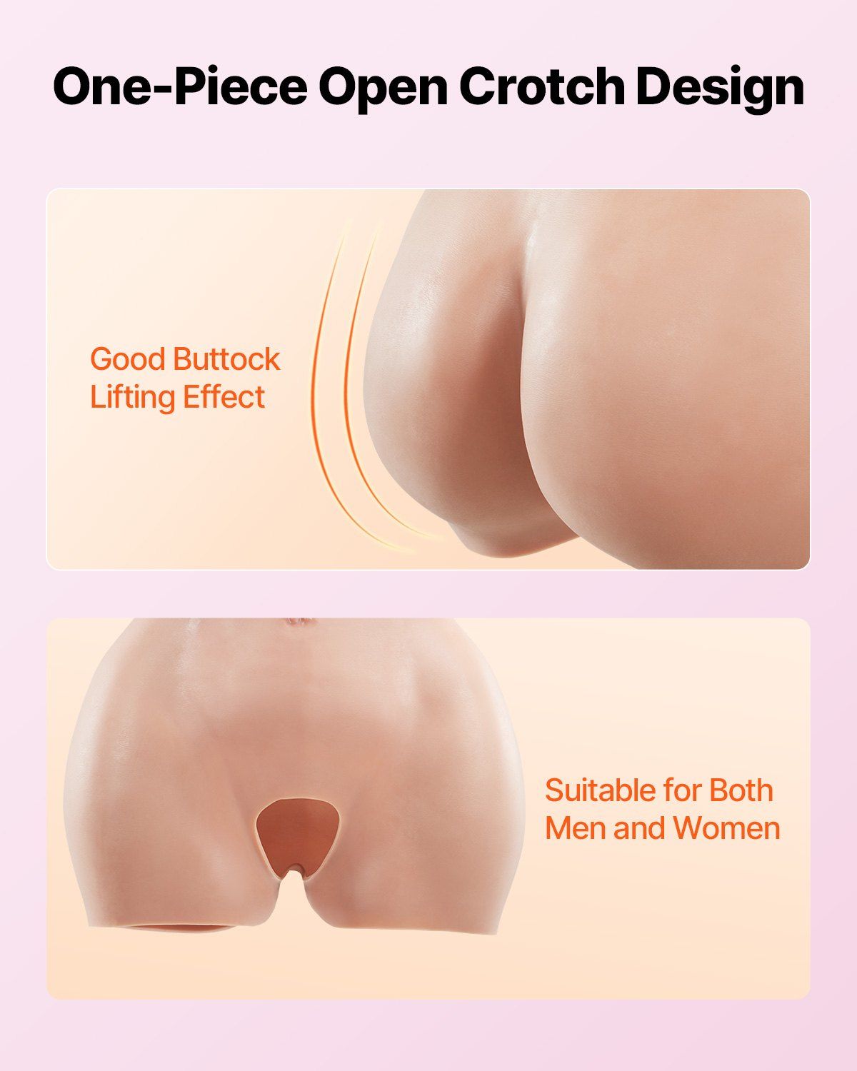 Silicone Butts, 100% Silicone Hip Enhancer Shapewear Panty, Fake Buttock Enhancers Pants for Crossdresser, Transgender, Cosplay, Drag Queen (Brown)
