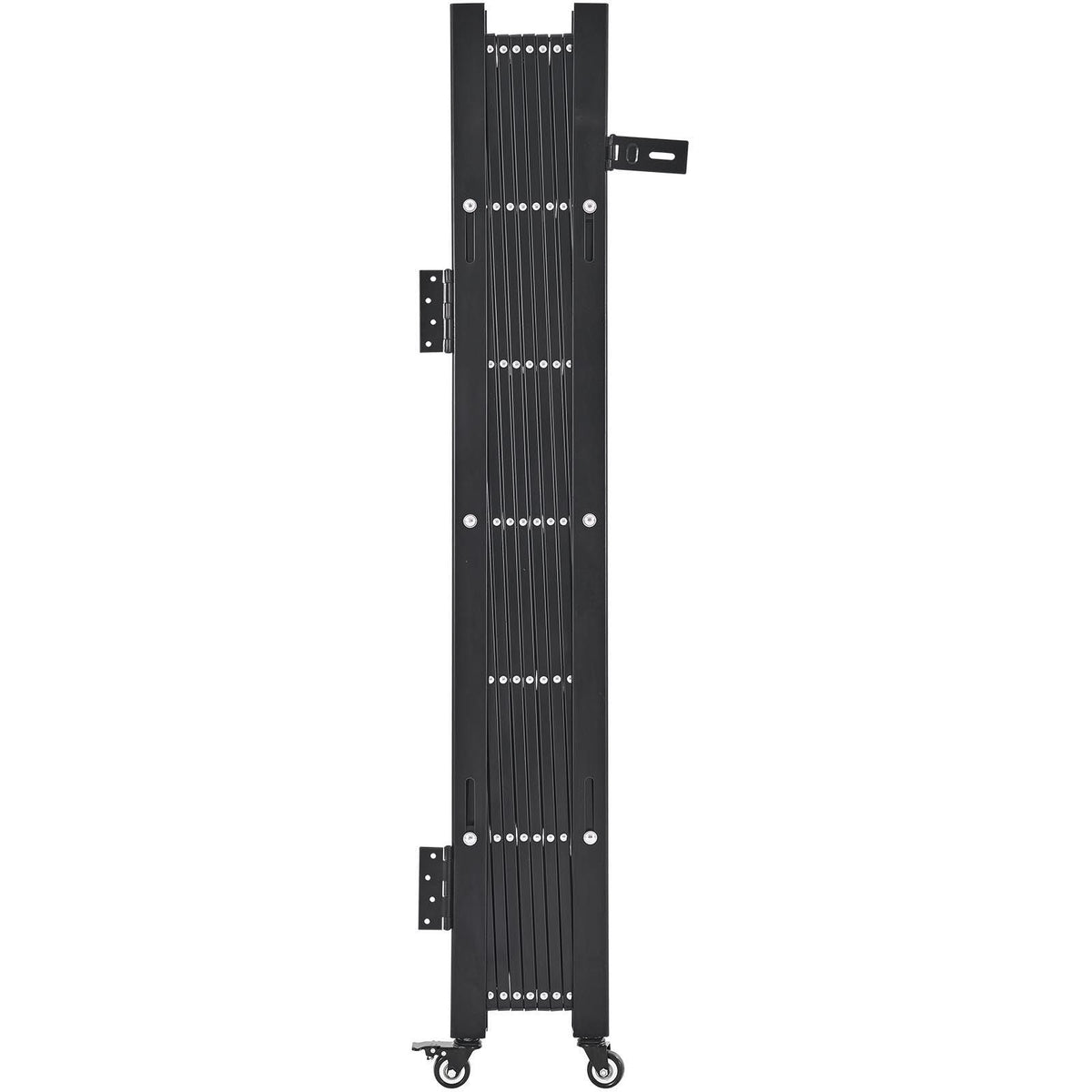 Single Folding Security Gate, Lockable Scissor Gate with 360° Swivel Casters, Outdoor Barricade Steel Retractable Gates, for Entry Security, Garage, Warehouse & Pool, 74.80 x 51.57 in (W x H)