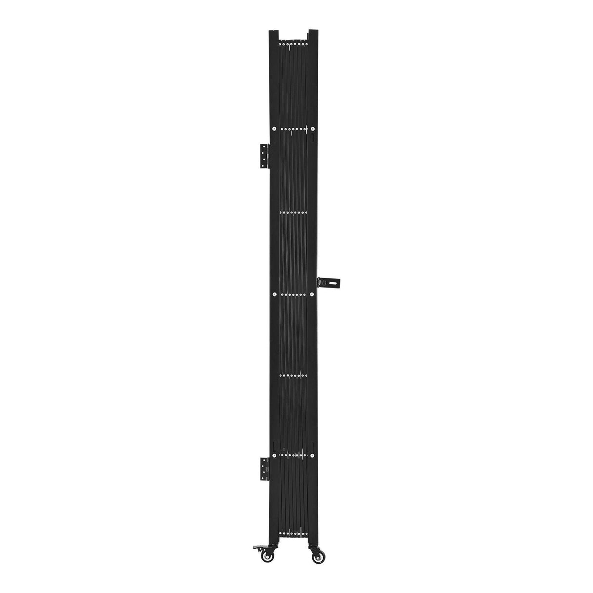 Single Folding Security Gate, Lockable Scissor Gate with 360° Swivel Casters, Outdoor Barricade Steel Retractable Gates, for Entry Security, Garage, Warehouse & Pool, 94.49 x 86.81 in (W x H)