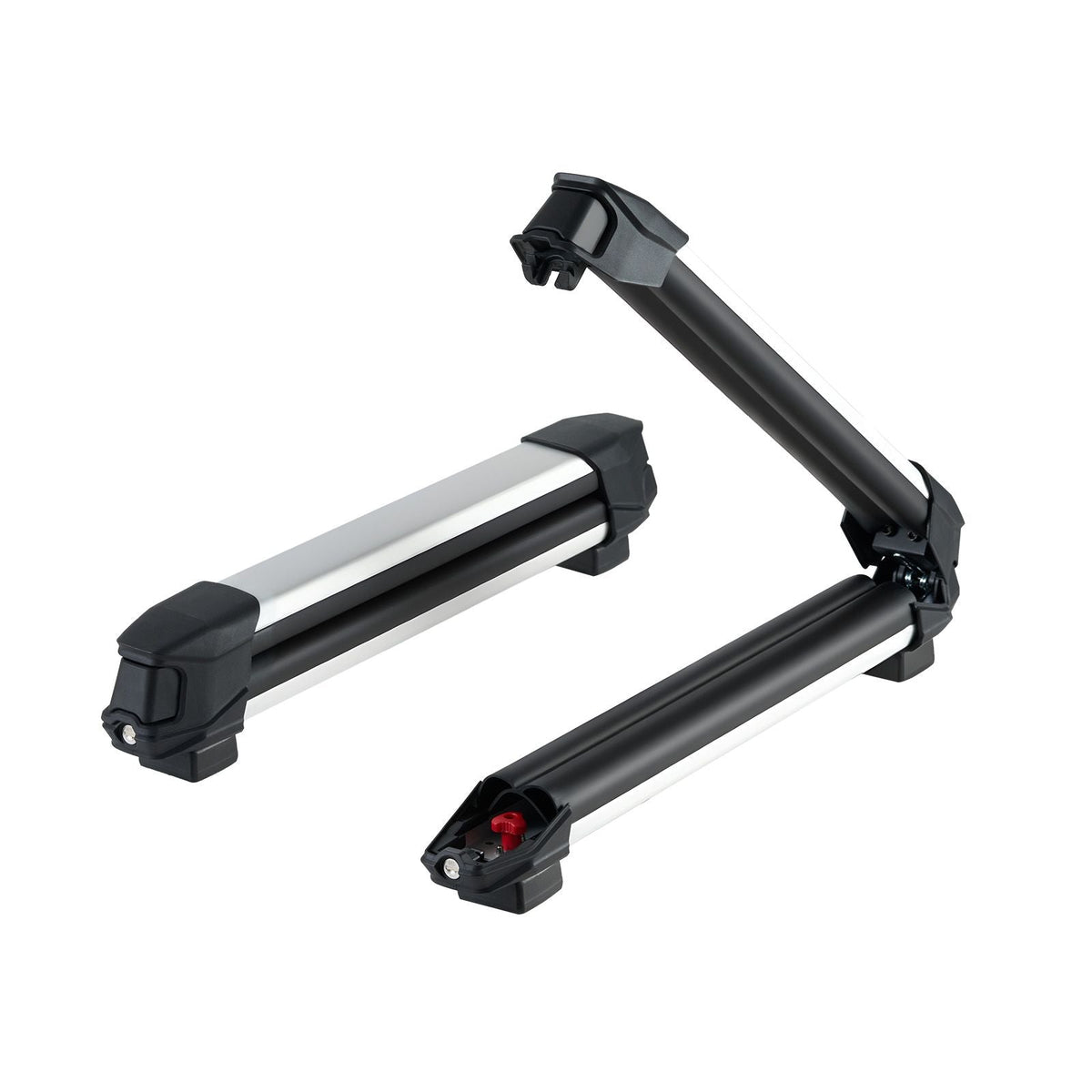 Ski & Snowboard Roof Rack, Carry up to 4 Pairs of Skis or 2 Snowboards, 2 PCS Aluminum Universal Car Roof Rack with Lock & Rubber Padding, Carrier for Fishing Rod, Fit Most Slotted Crossbars