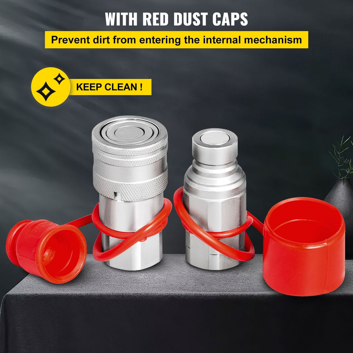 Skid Steer Hydraulic Quick Connect 1/2\" Body Hydraulic Coupler 1/2\" NPT Hydraulic Coupling Quick Connect 8 Pairs Hydraulic Quick Coupler 27.6 MPa (ISO 16028) (8 Pairs)