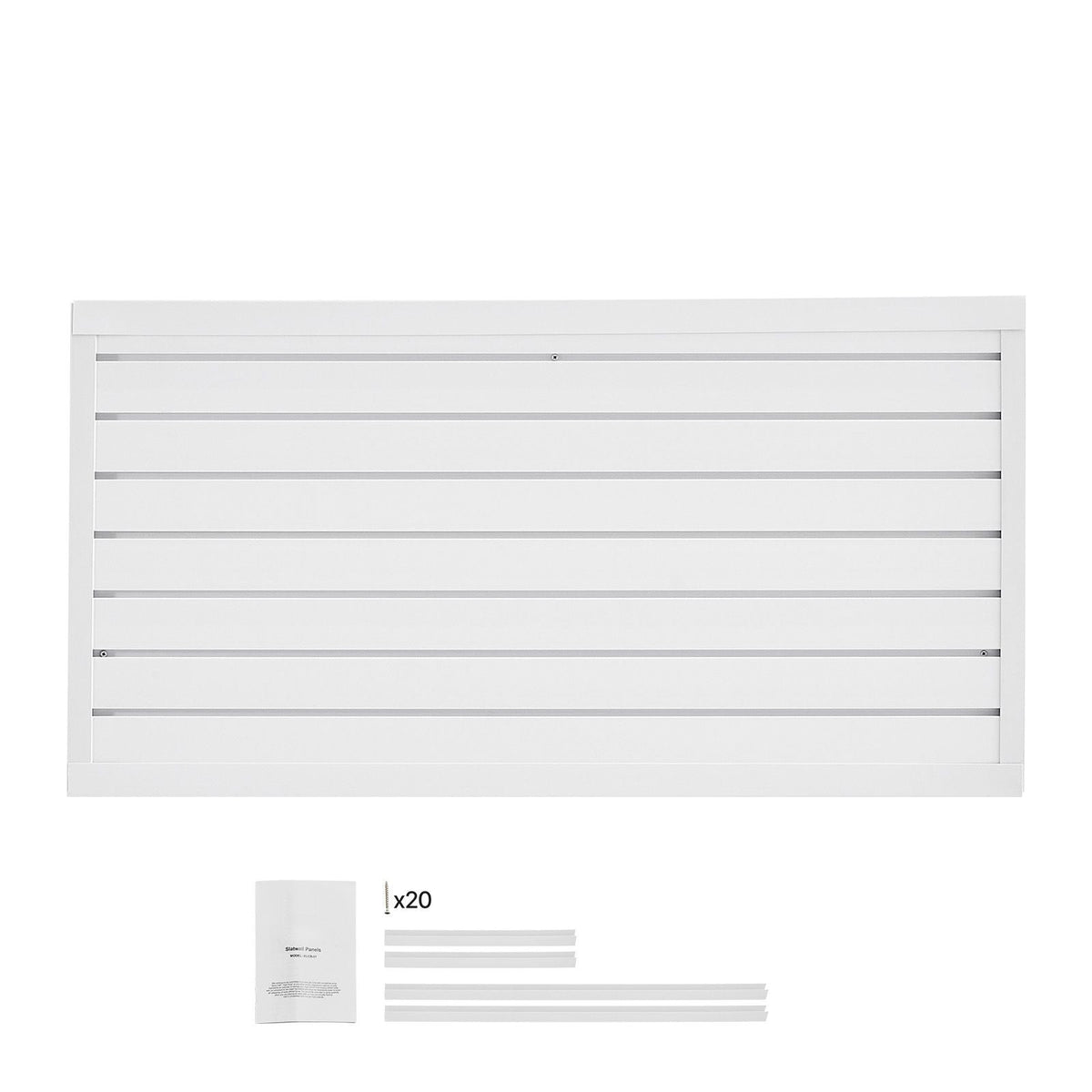 Slat Wall Paneling, 2 x 4 ft, PVC Garage Slatwall with Modular Design, White Slat Wall Easy-to-Install Adjustable Slatwall Panel with Coupling Structure & DIY Cutting, Fits for Storage & Display