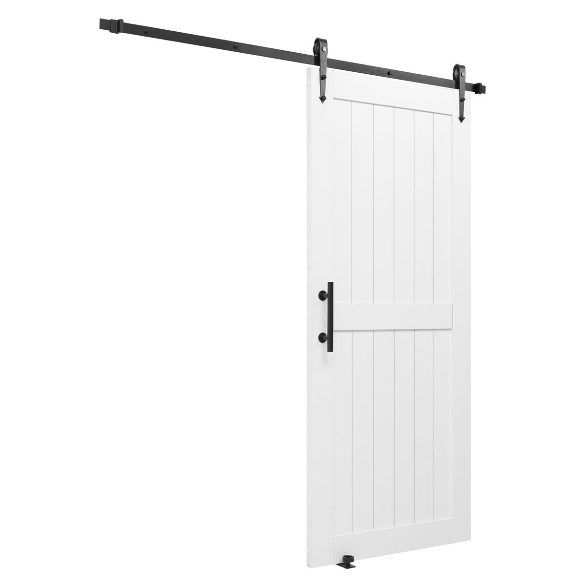 Sliding Barn Door, 36 x 84 inch, High-Strength MDF Panel, Barn Door with Hardware Kit, Water-Proof PVC Surface, Easy to Install, H-Frame, Smoothly and Quietly Sliding for Living Room, Bathroom